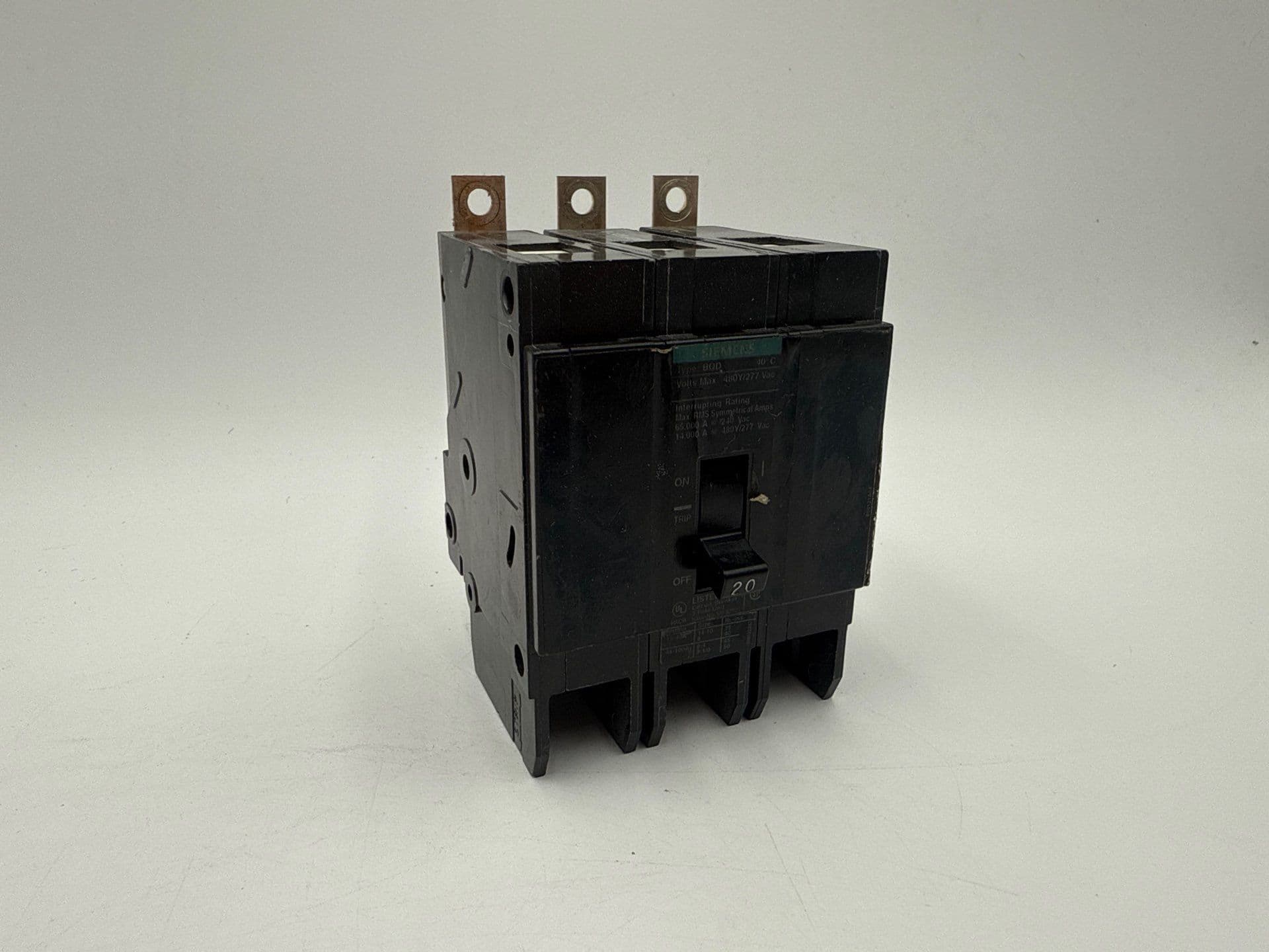 Siemens BQD320 Bolt On Circuit Breaker 20A 3P 480V BQD 20 Amp 3 Pole – image 1