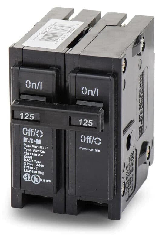 Eaton BRHH2125 Plug On Circuit Breaker 125A 2P 120/240V 1PH BRHH 125 Amp 2 Pole