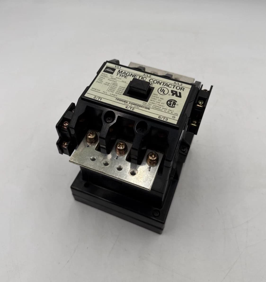 Toshiba C80A-E Magnetic Contactor 85A 3P 600V 60HP 3 Pole 3 Phase Coil 100-240V