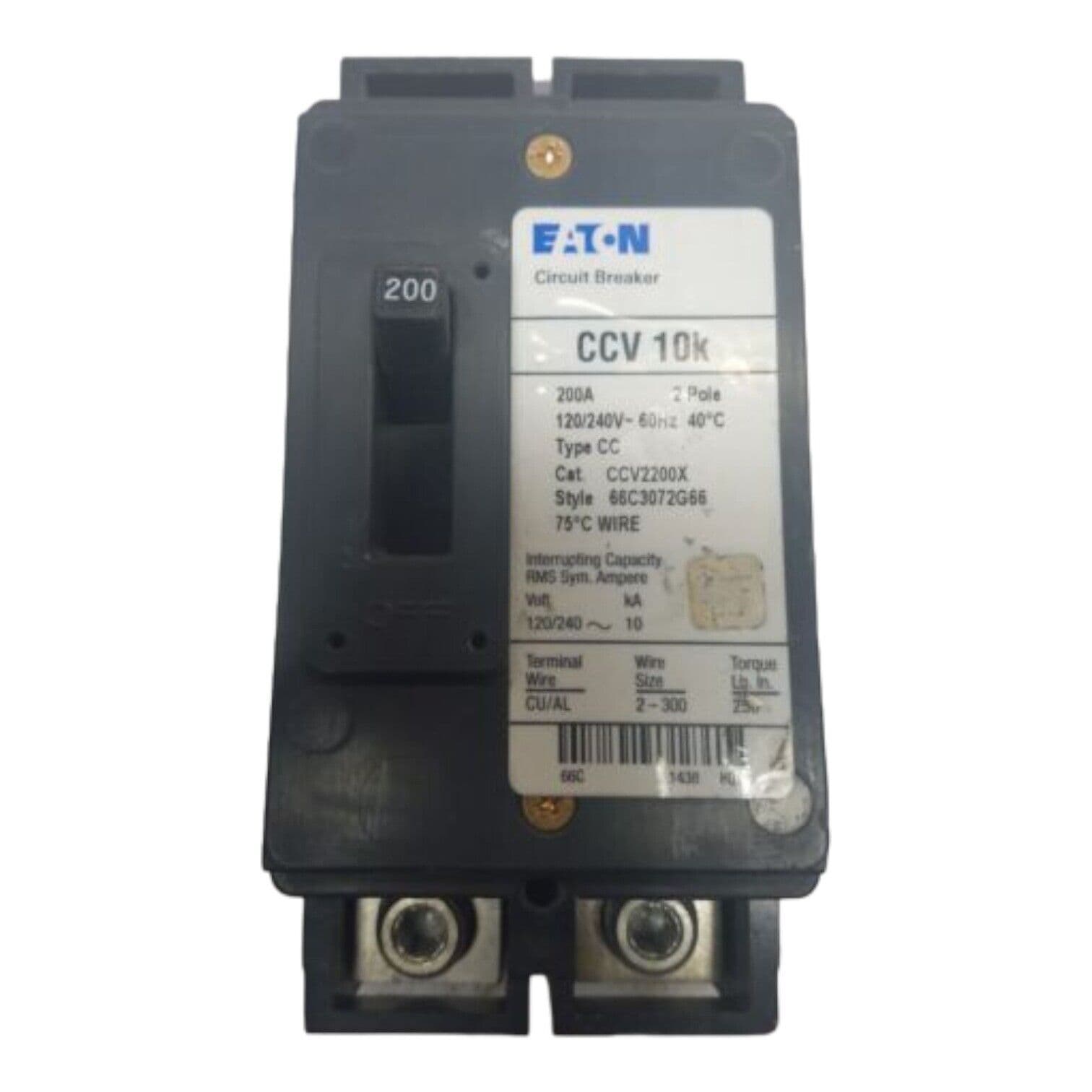Eaton CCV2200X Circuit Breaker 200A 2P 240V CCV 10k 2 pole 200 Amp