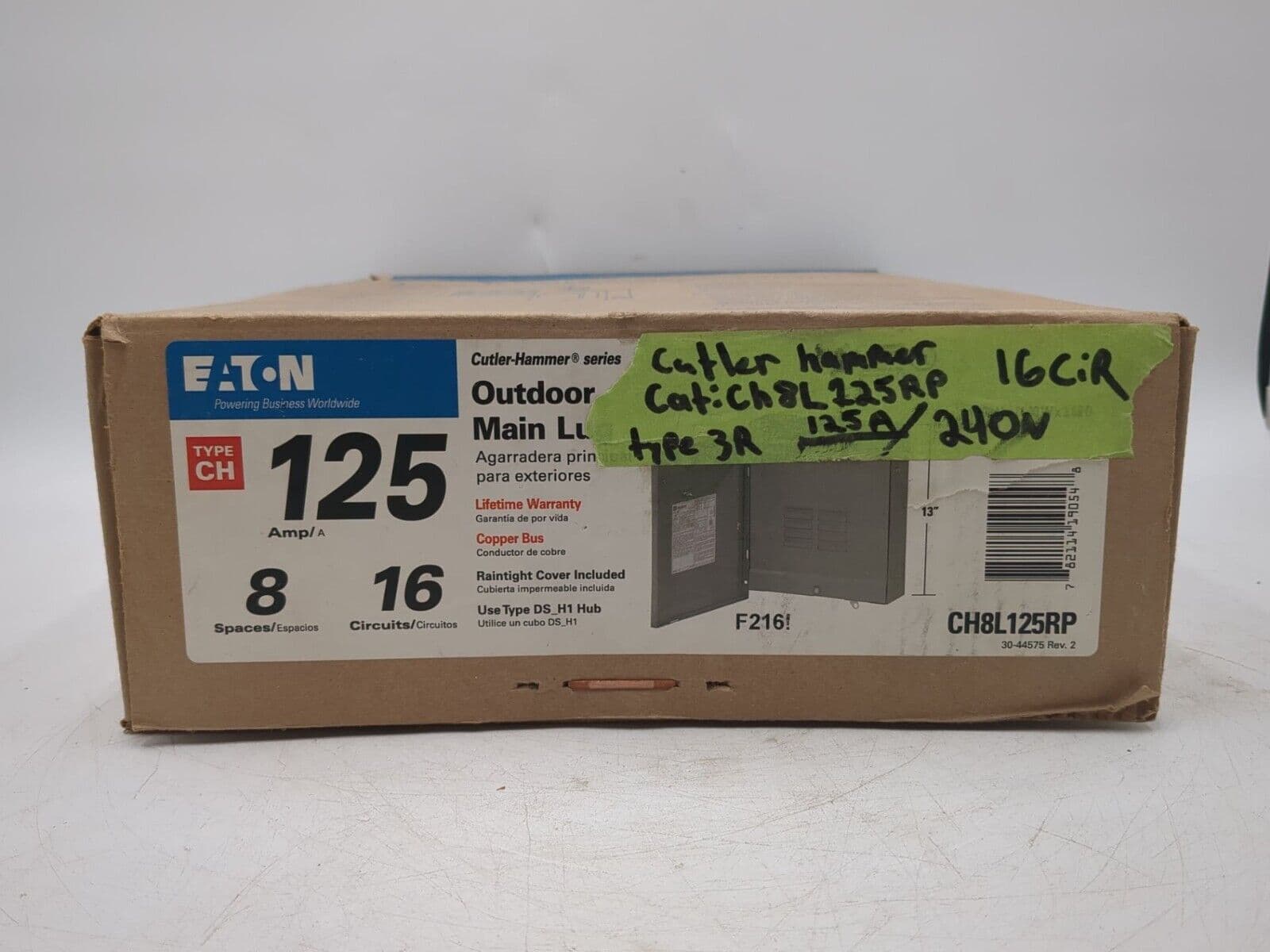 Eaton CH8L125RP Main Lug Load Center 125A 240V Type 3R 16 Circuit New – image 1