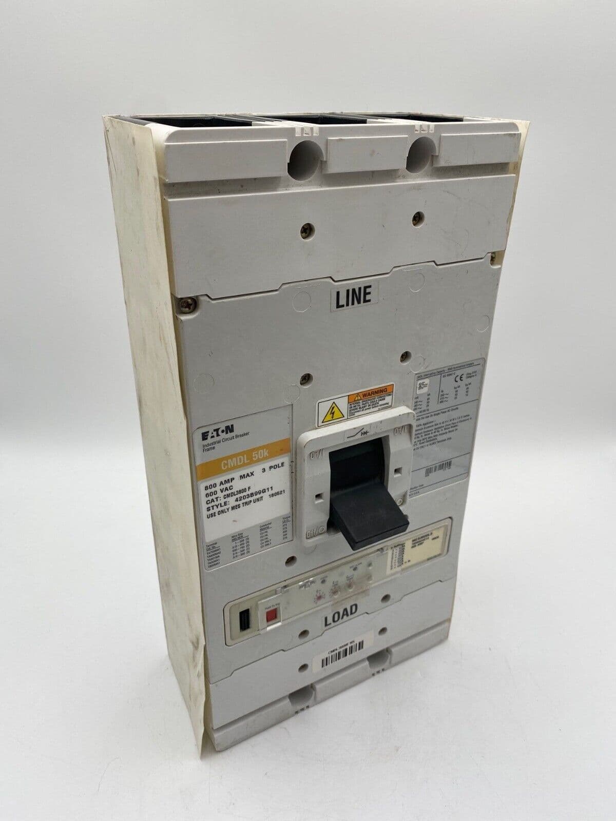 Eaton CMDL3800 Circuit Breaker 800A 3P 600V 3PH CMDL Bolt On – image 1