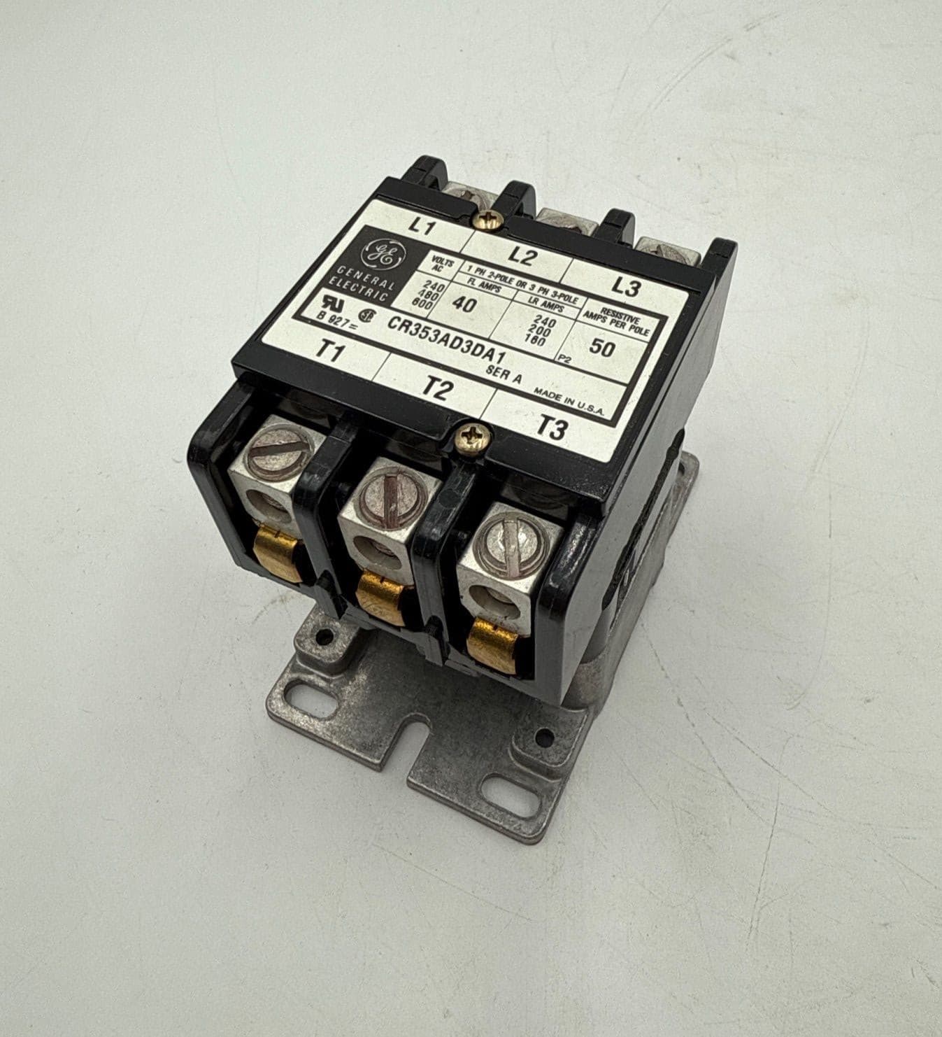 General Electric CR353AD3DA1 Definite Purpose Contactor 40A 3 Pole Coil 110/120V – image 1