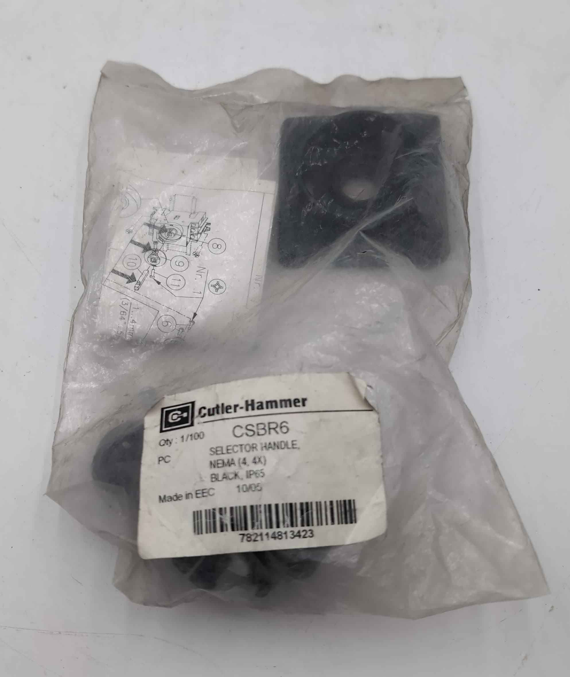 Eaton Cutler Hammer CSBR6 Selector Handle Black for Rotary Switch M R W C Frame