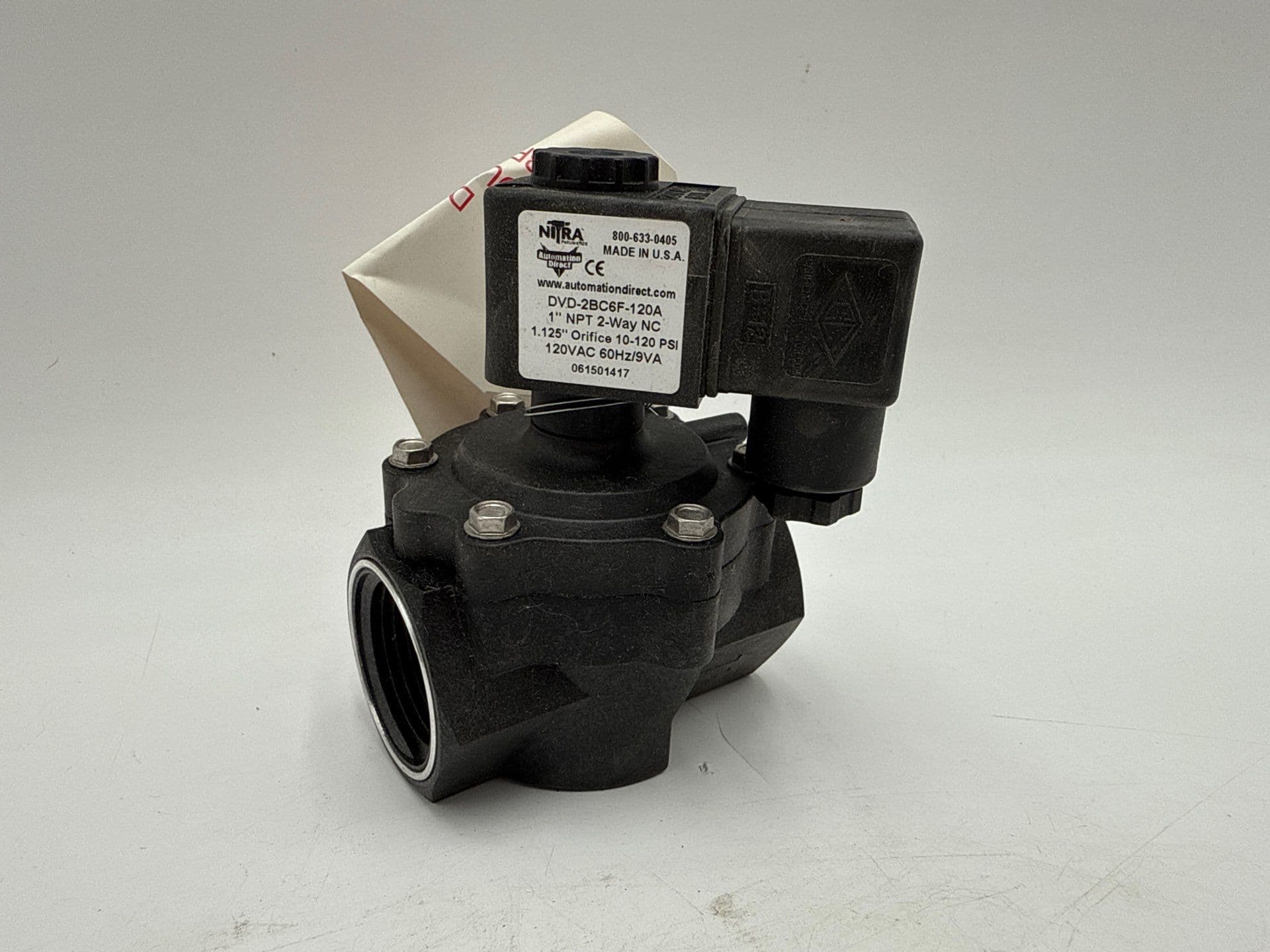 Nitra DVD-2BC6F-120A Solenoid Valve 1" NPT 2-Way NC 1.125" Ori 10–120 PSI – image 1