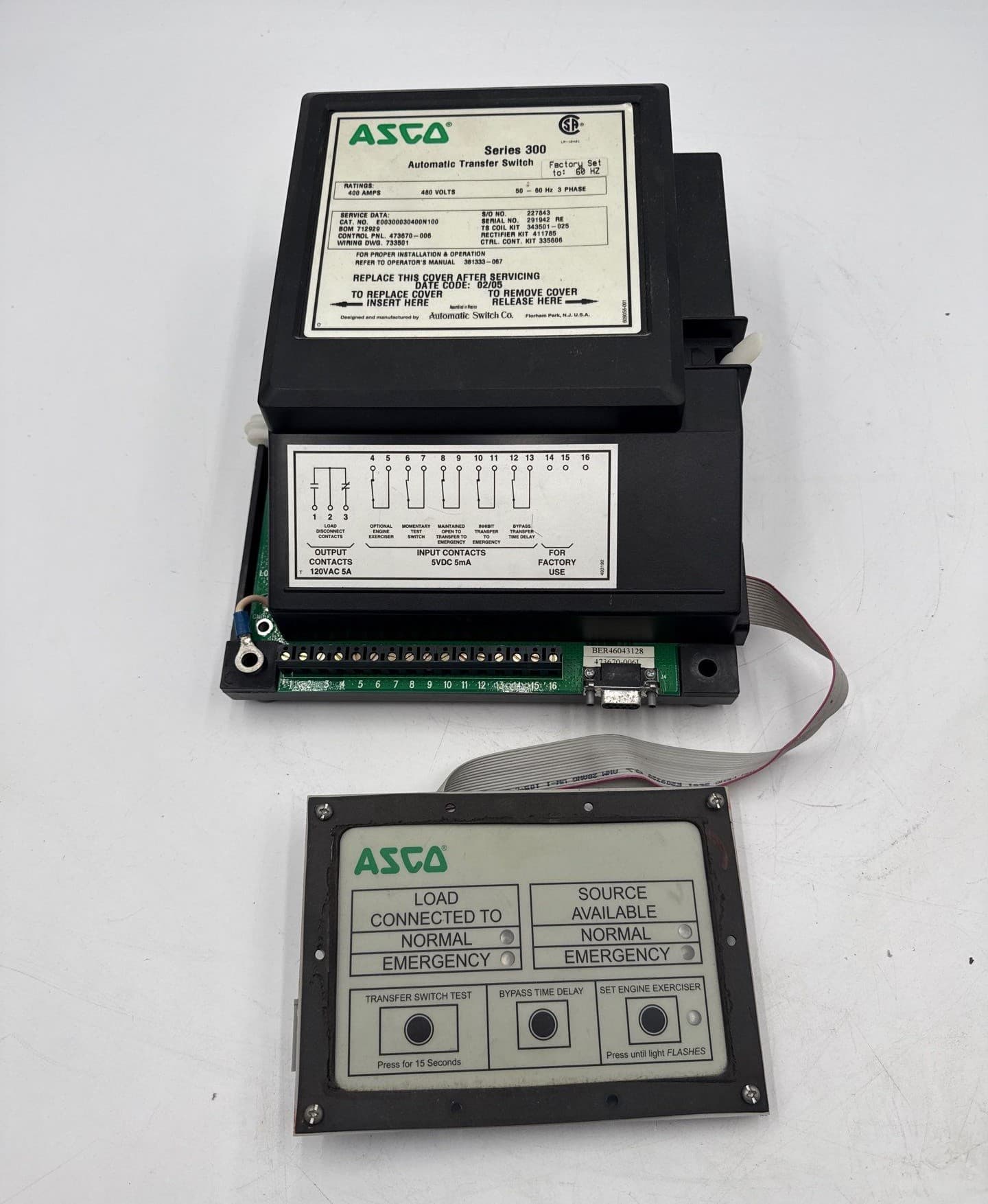 ASCO Series 300 Automatic Transfer Switch 400A 480V 60Hz E00300030400N100 – image 1