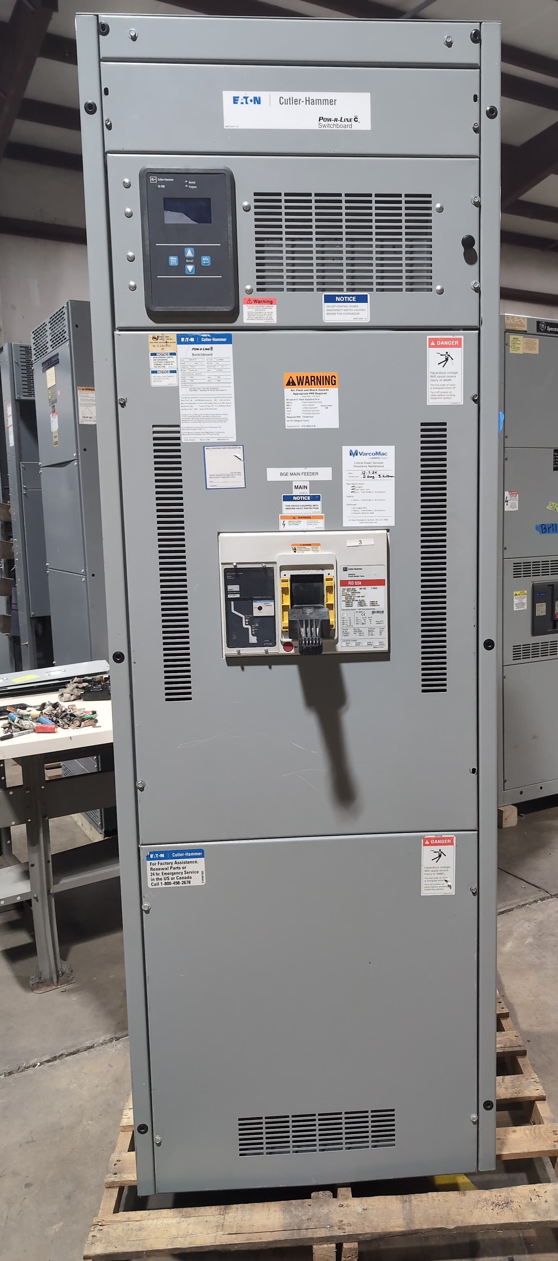 Eaton PRLC Switchboard 1600A 480/277V 3PH 4W MCB RD316T32W LSI RES1600LSI IQ300