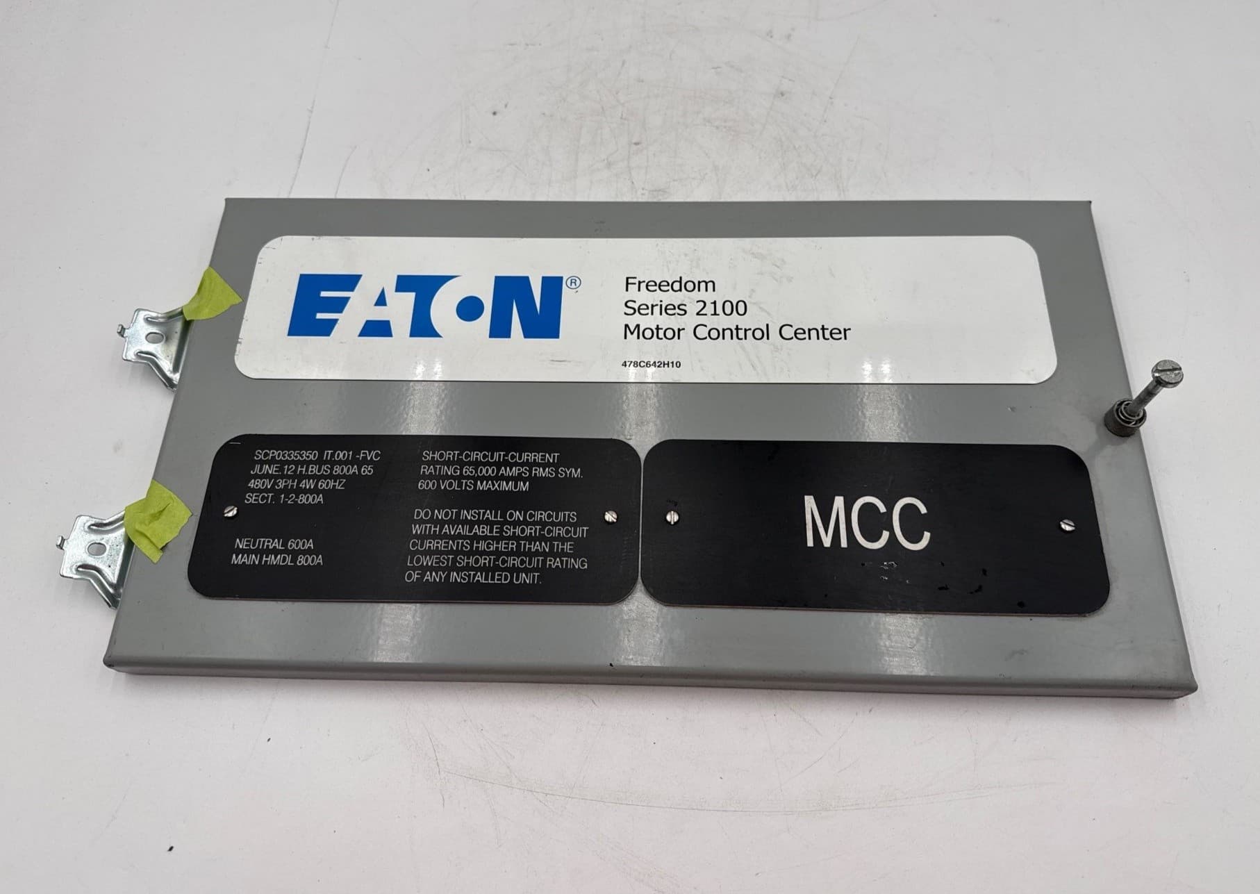 Eaton Freedom Series 2100 Name Plate Filler 8-1/2 x 15-1/2 Motor Control Center