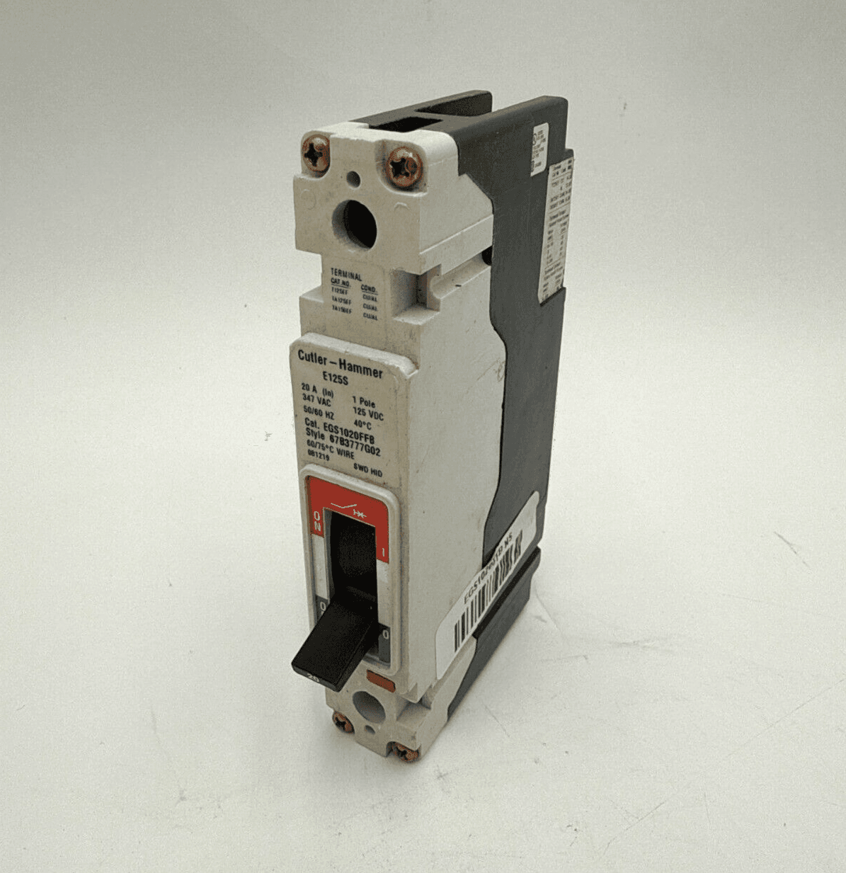 EATON EGS1020FFB Bolt On Circuit Breaker 20A 1P 240V EGS 20 Amp – image 1