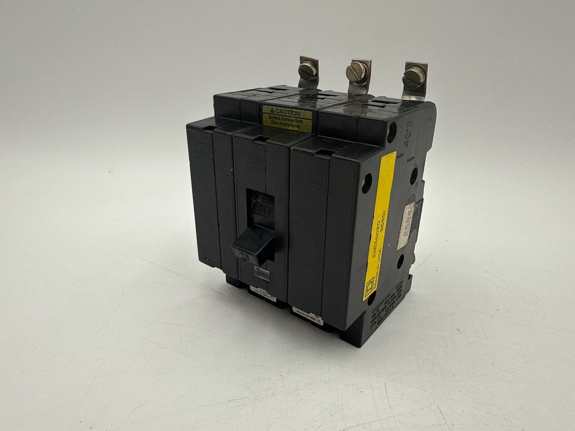 Square D EHB34020 Bolt On Circuit Breaker 20A 3P 277/480V EHB 20 Amp 3 Pole – image 1