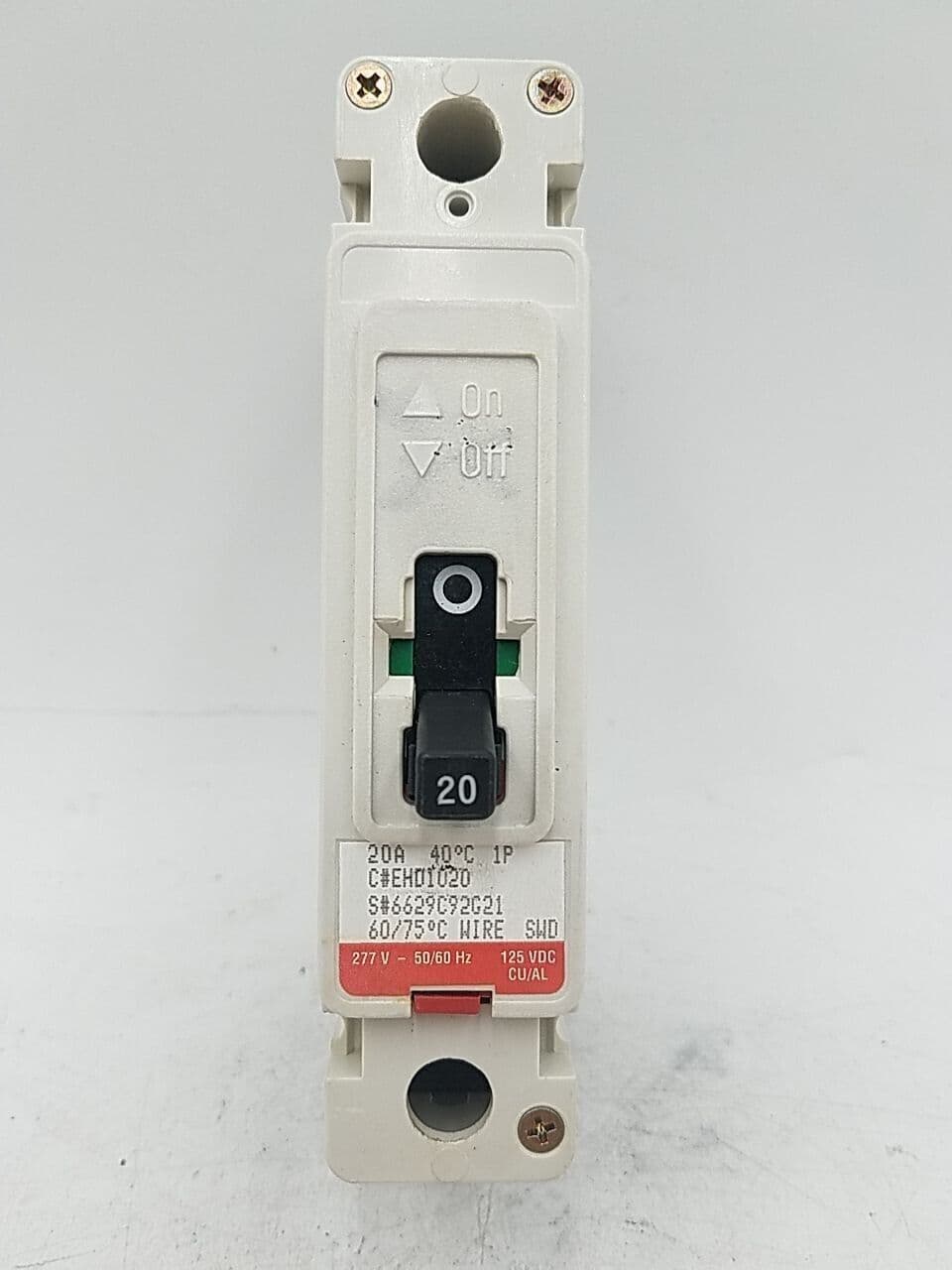 Cutler-Hammer EHD1020 Circuit Breaker 20A 1P 277V 1PH EHD 14k 20 Amp 1 Pole – image 1