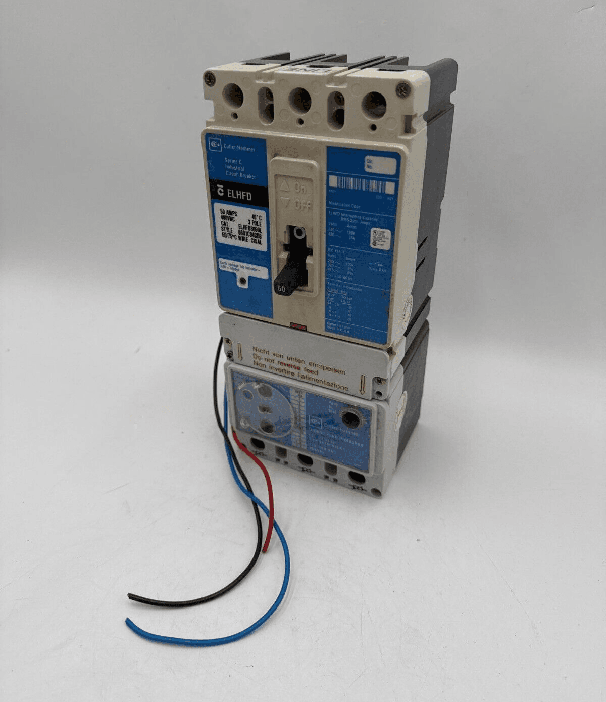 Cutler Hammer ELHFD3050L Circuit Breaker 50A 3P 480V Ground Fault 50 Amp 3 Pole – image 1