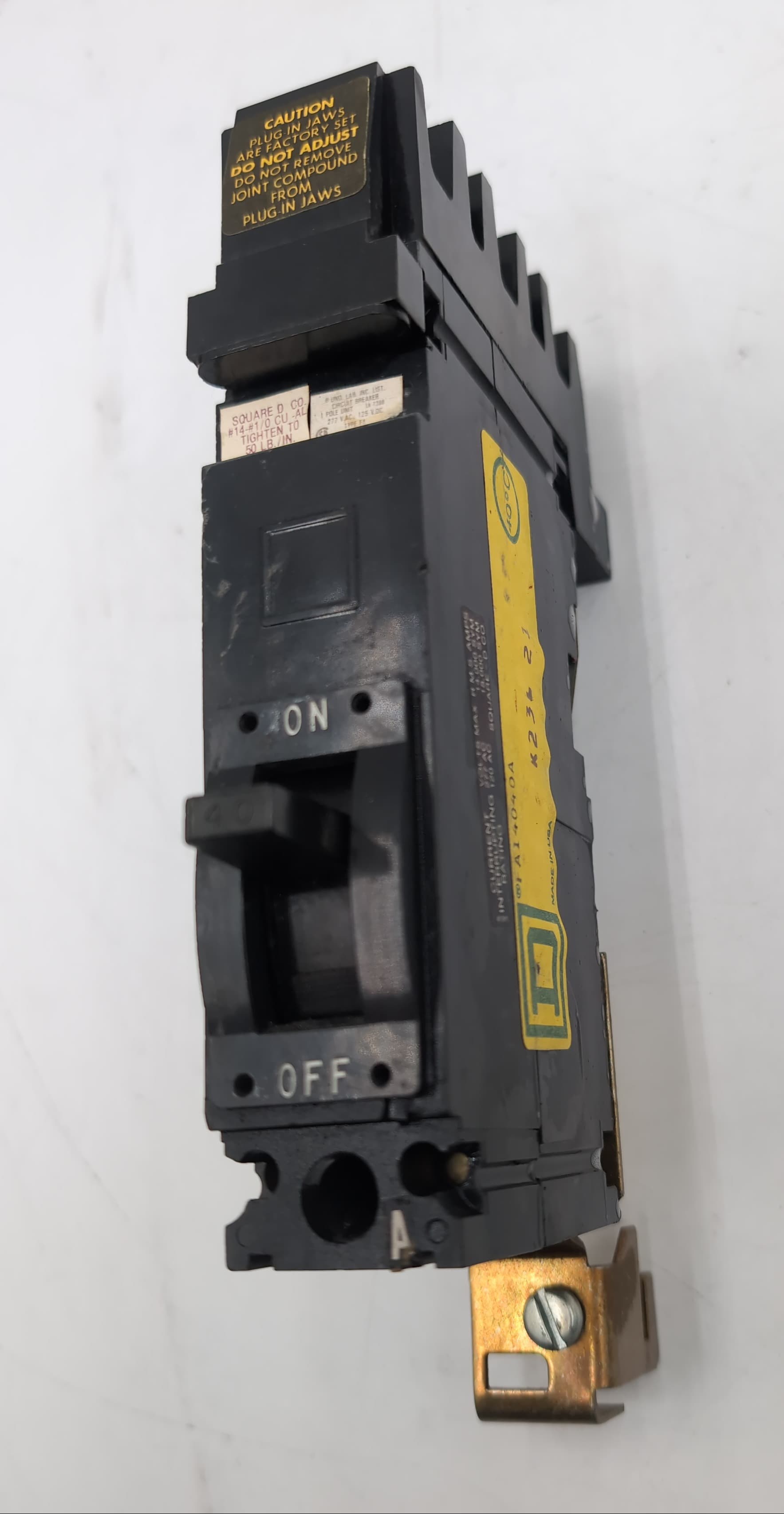Square D FA14040B 40 Amp 1-Pole 277V I-Line Circuit Breaker F-Frame USED