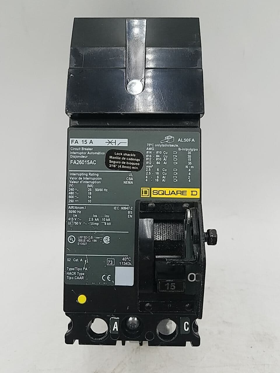 Square D FA26015AC – image 1