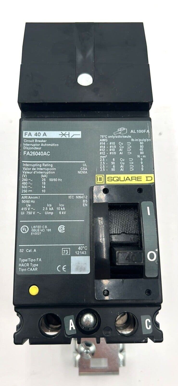 Square D FA26040AC – image 1