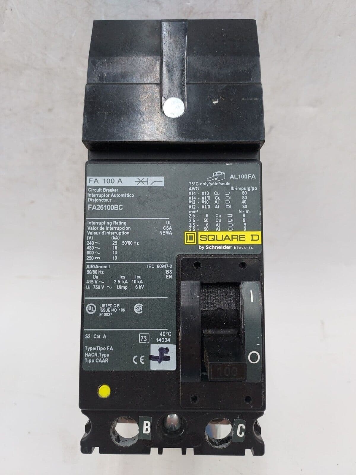 Square D FA26100BC – image 1