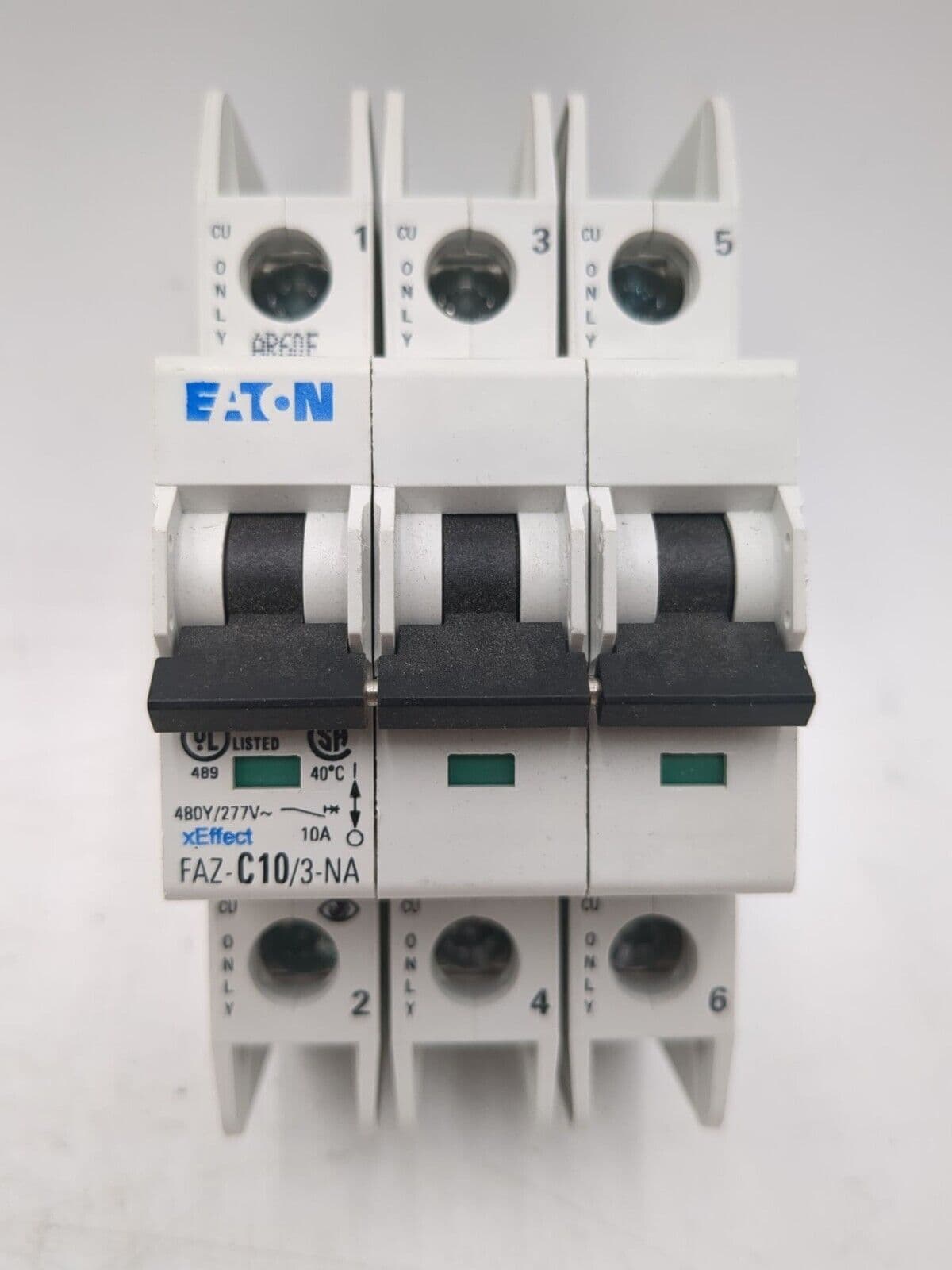 Eaton FAZ-C10/3-NA Circuit Breaker 10A 3P 480/277V FAZC10 10 Amp 3 Pole – image 1