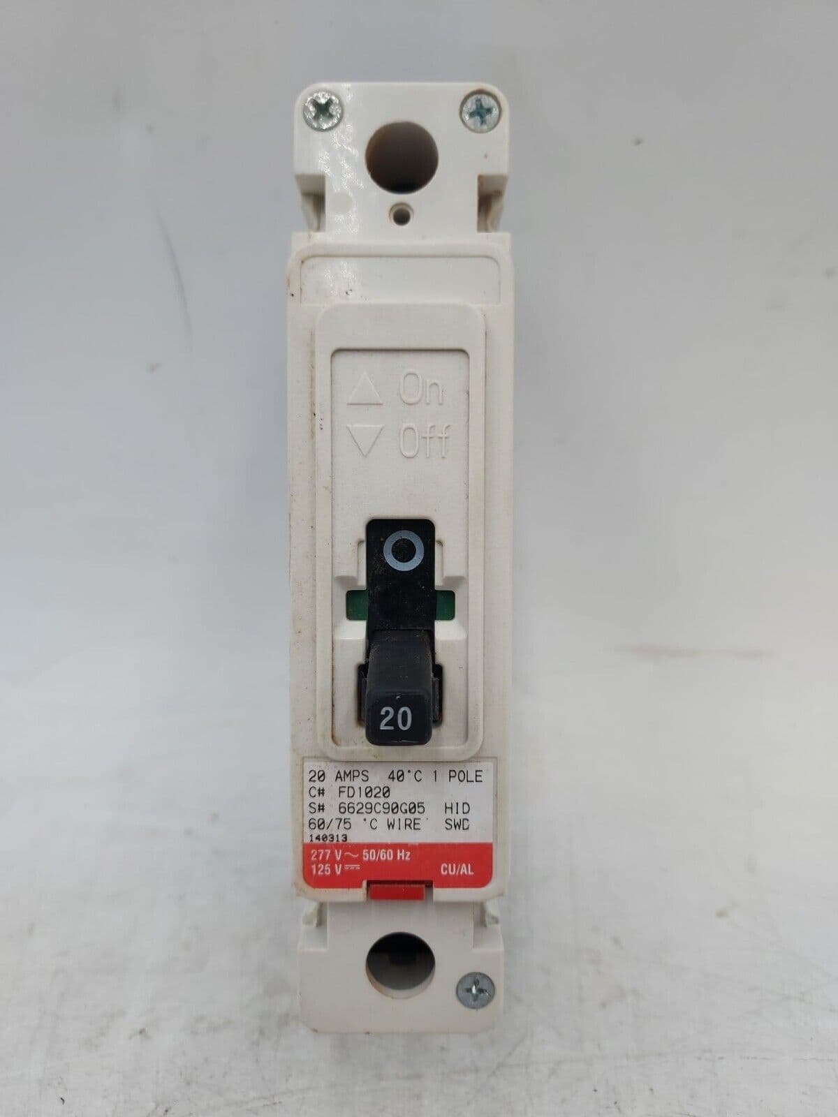 Eaton FD1020 Circuit Breaker 20A 1P 277V 1PH FD 35K 20 Amp 1 POLE – image 1