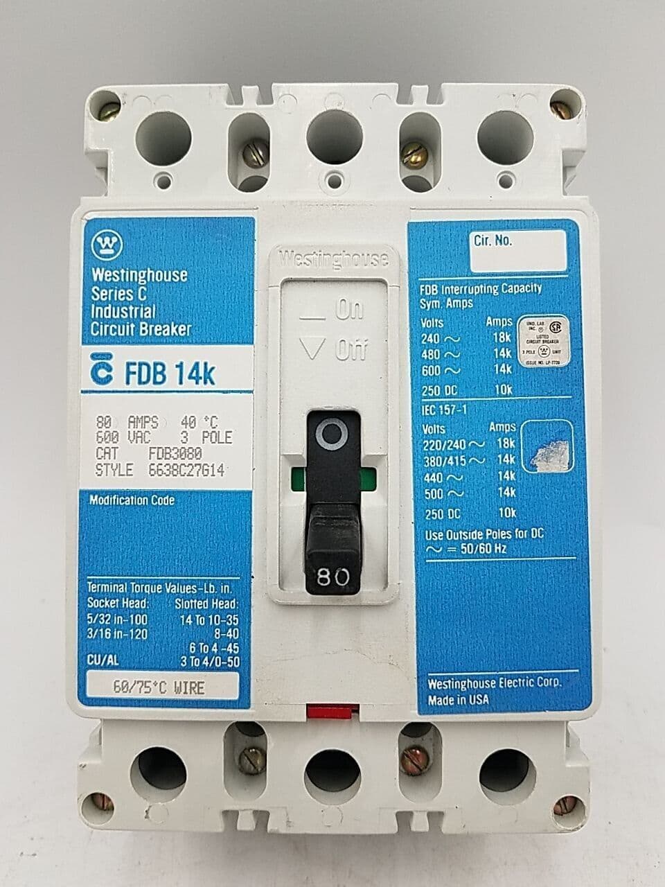 Westinghouse FDB3080 – image 1