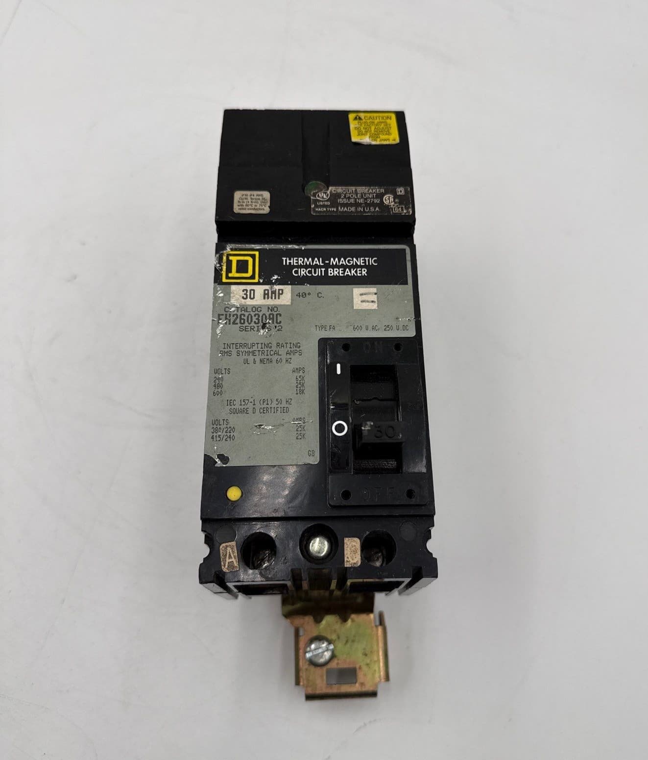 Square D FH26030AC I-Line Circuit Breaker 20A 600V 2P FA 20 Amp 2 Pole
