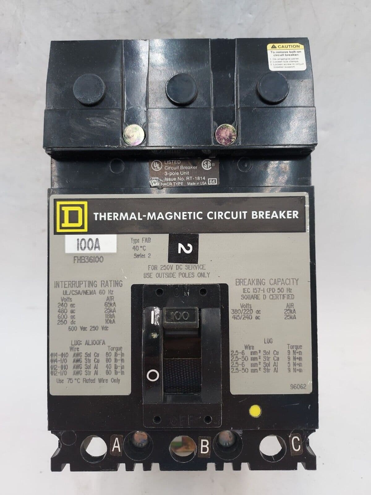 Square D FHB36100 – image 1