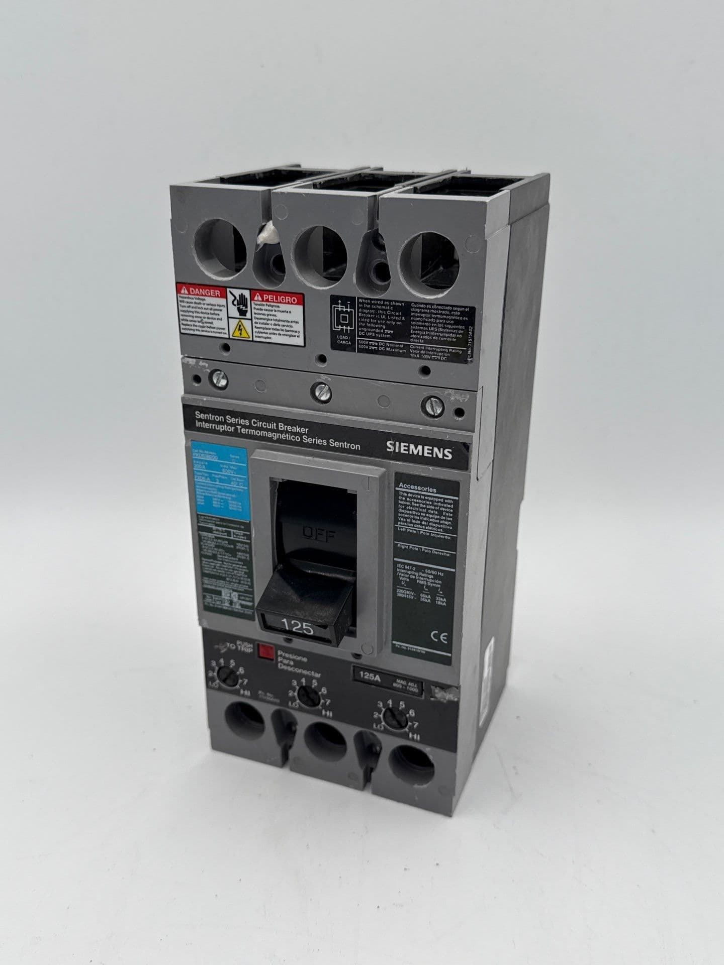 Siemens FXD63B125 Circuit Breaker 125A 3P 600V FXD6-A 125 Amp 3 Pole – image 1