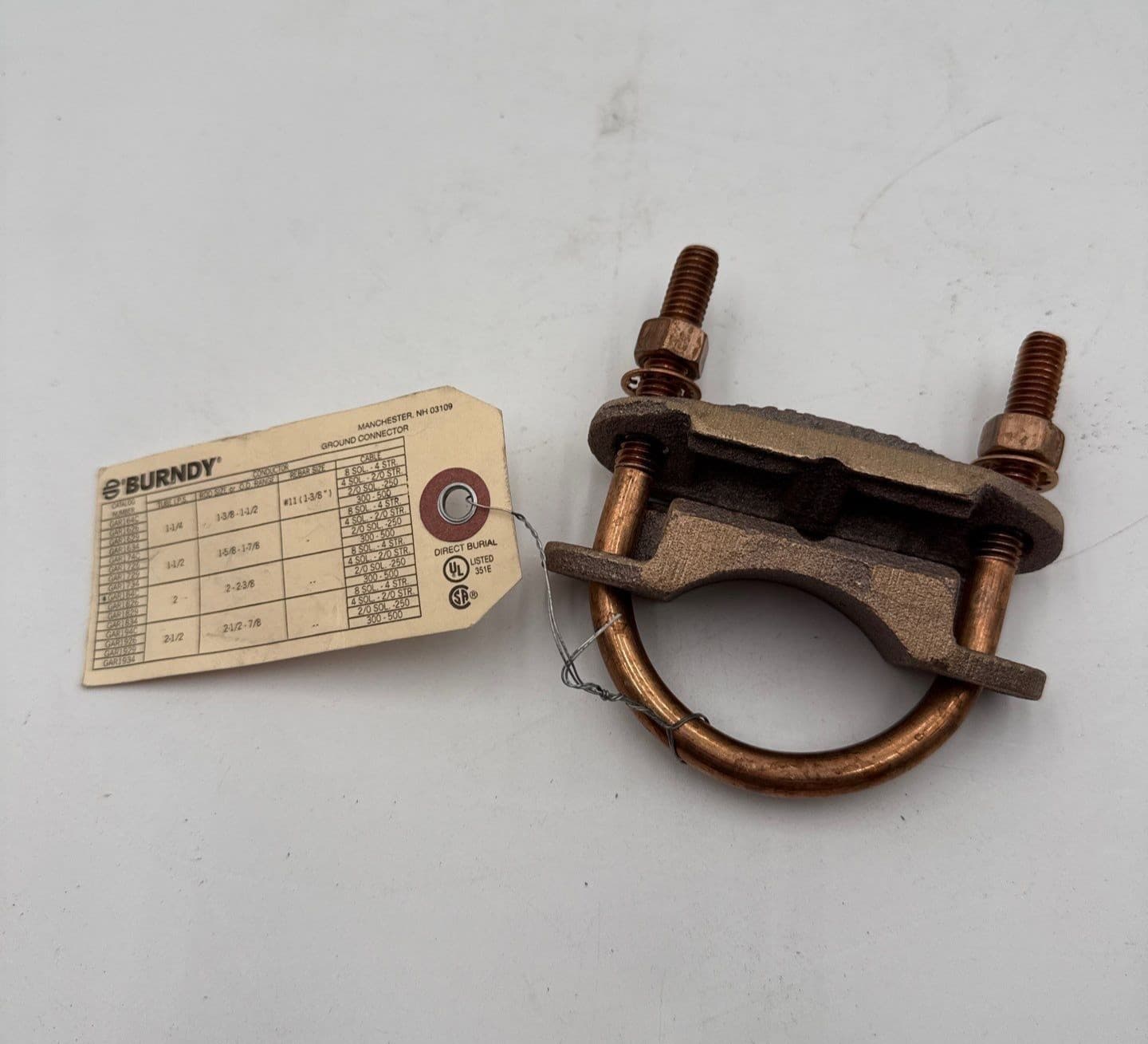 Burndy GAR184C Mechanical Grounding Connector 8-4CU 2IPS – image 1