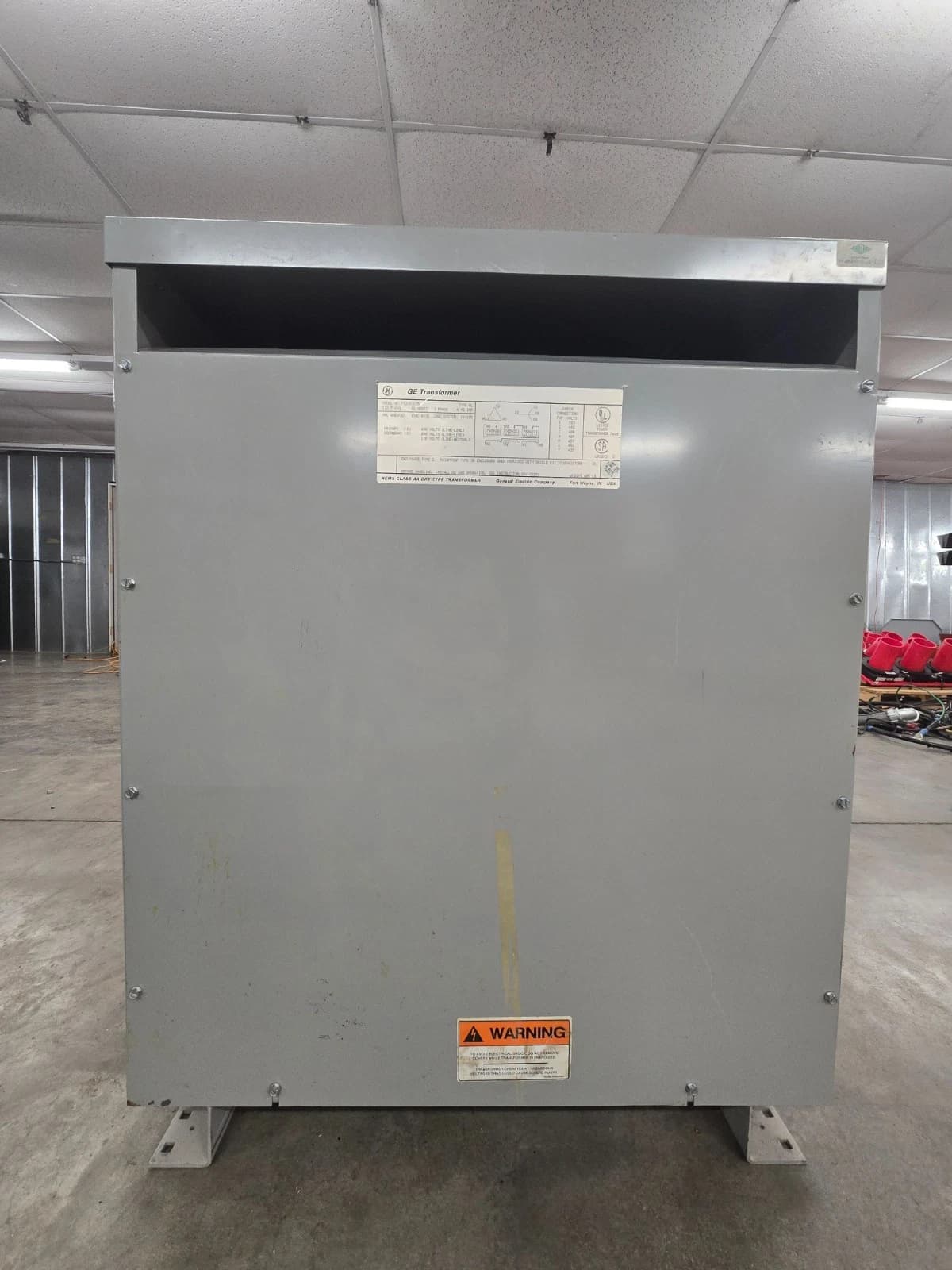 112.5KVA GE 9T23B3875 Transformer Pri 480V Sec 208/120V 3PH Indoor Encl Type QL – image 1