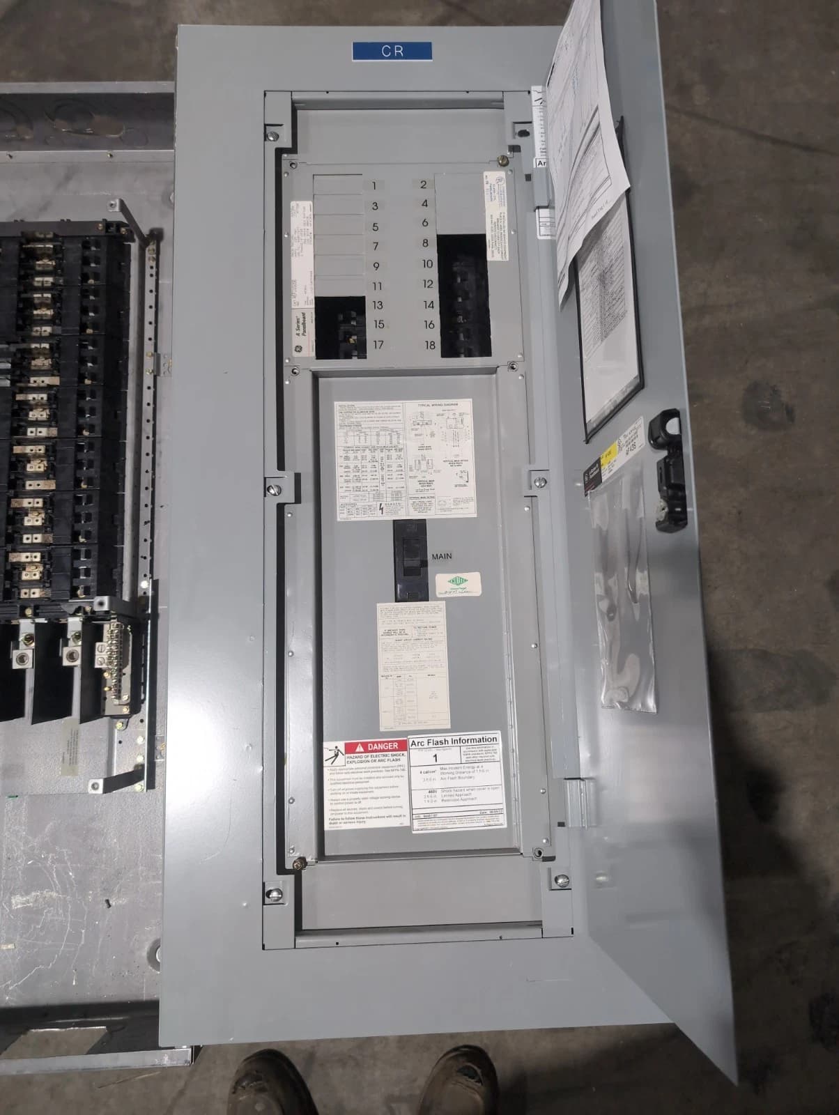 GE AEF3182BB Panelboard 225A 480/277V 3PH 4W 18 Cir MCB Panel 225 Amp TFJ236225 – image 1