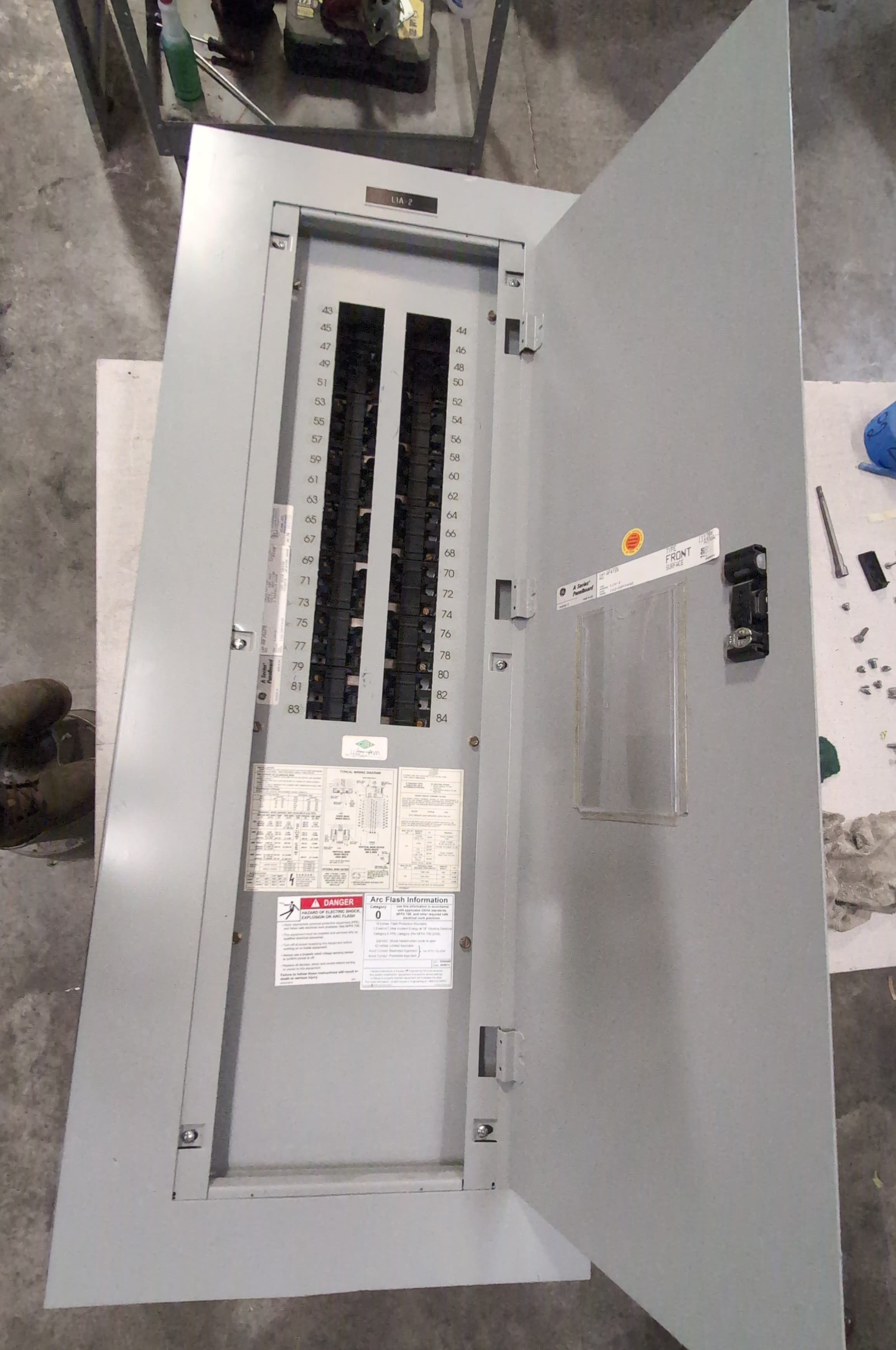 GE AQF3422MB Panelboard 225A 208/120V 3PH 4W MLO Panel 225 Amp 42 Cir NEMA 1