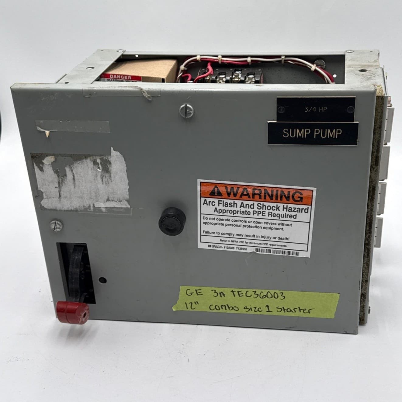 GE 8000 12" 3A Combo MCC Bucket Size 1 Starter TEC36003 Breaker – image 1