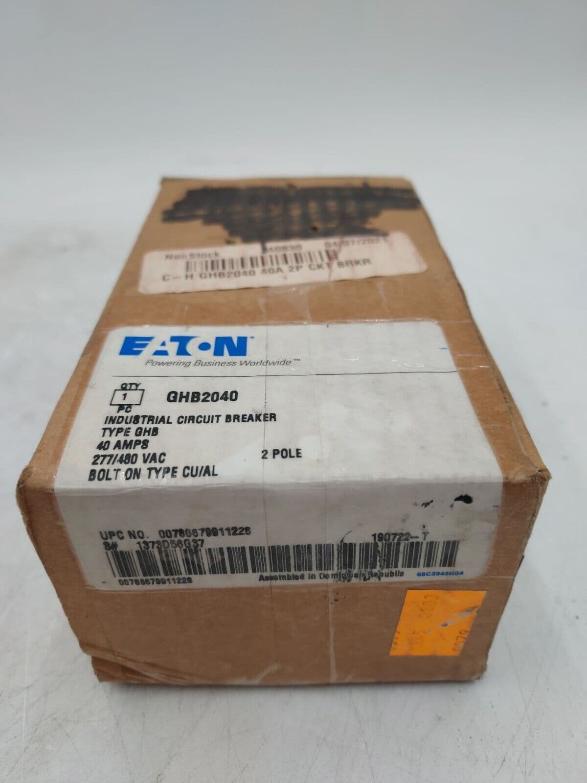 Eaton GHB2040 Circuit Breaker 40A 2P 480/277V GHB 40 Amp 2 Pole BOLT ON New – image 1