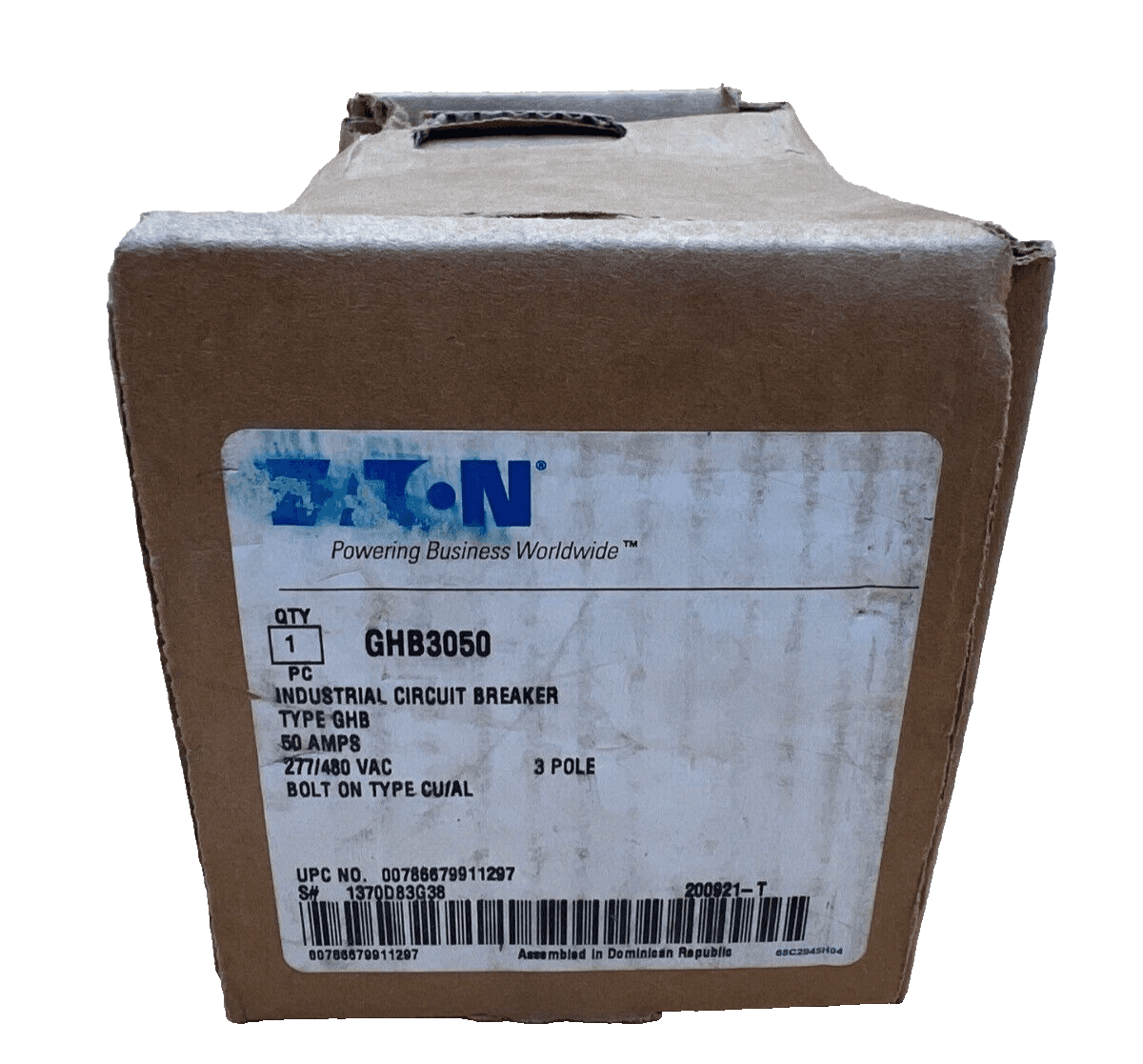 Cutler Hammer GHB3050 Bolt On Circuit Breaker 50A 480V 3P 50 Amp 3 Pole – image 1