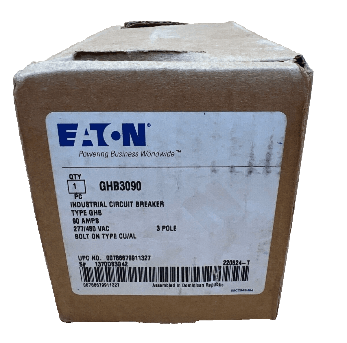 Cutler Hammer GHB3090 Bolt on Circuit Breaker 90A 480V 3P 90 Amp 3 Pole – image 1