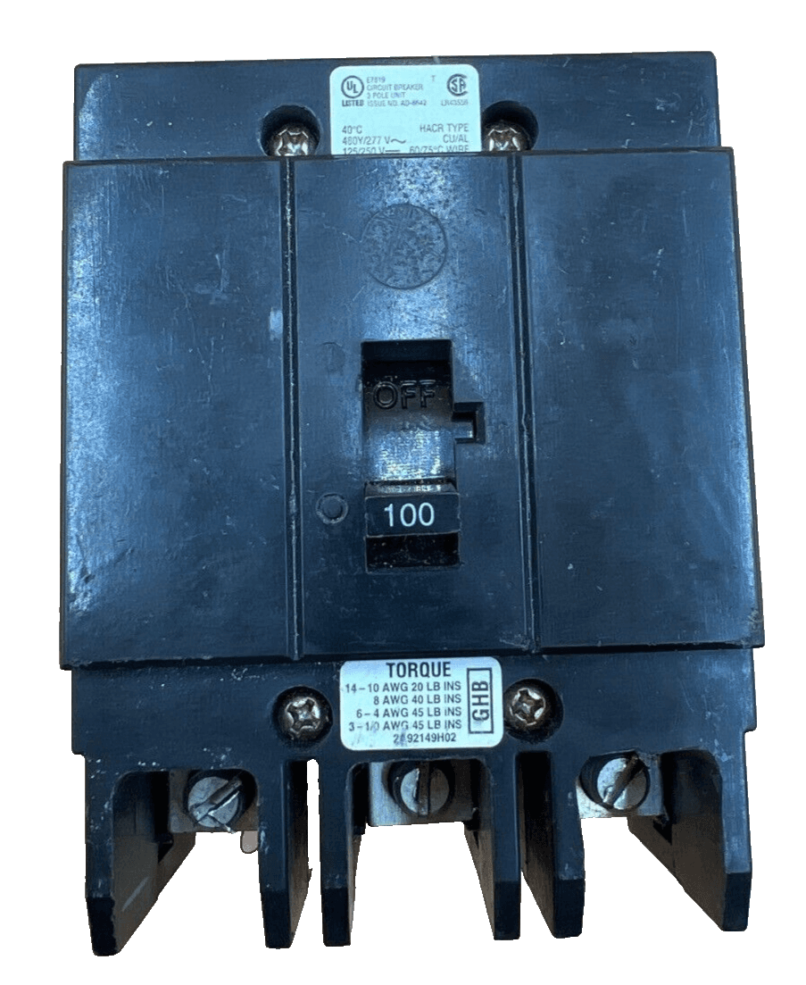 Cutler Hammer GHB3100 Circuit Breaker 100A 3P 480V 3PH Bolt on 100 Amp 3 Pole – image 1