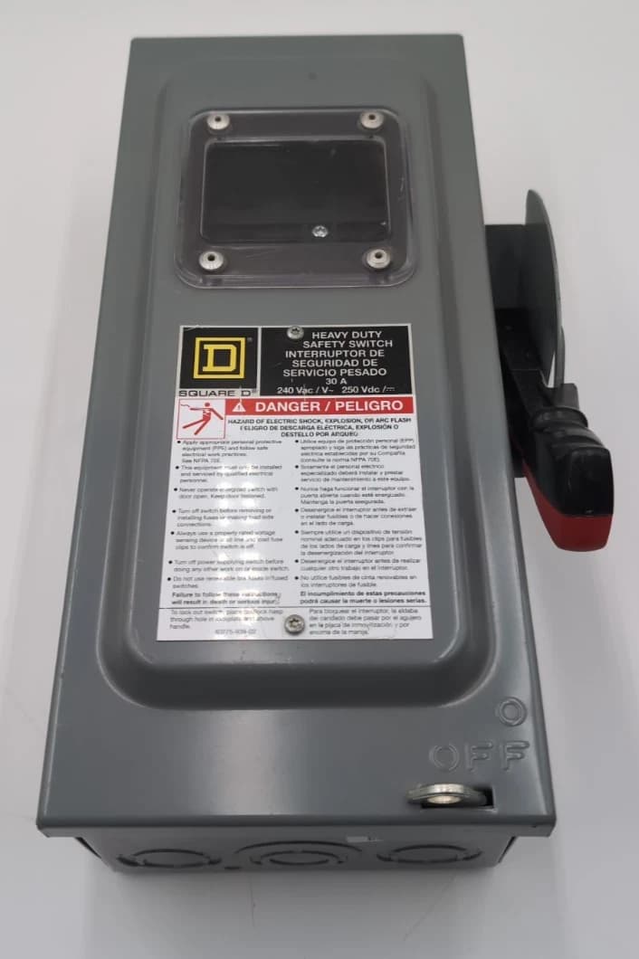 Square D H221N Safety Disconnect Switch 30A 2P 240V Type 1 Encl Window 30 Amp