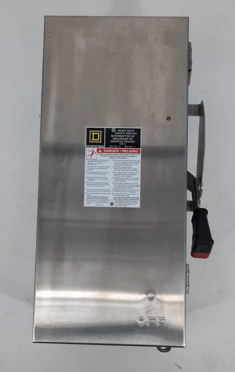 Square D H363DS Heavy Duty Safety Disconnect Switch 100A 3P 600V Stainless NEW – image 1