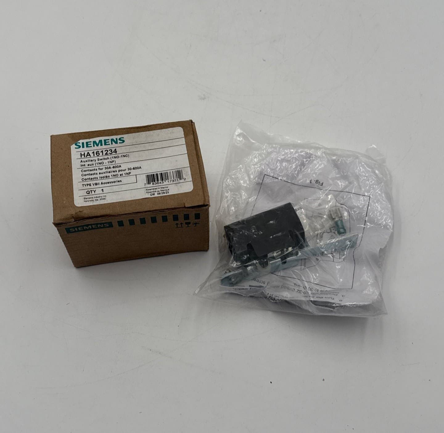 Siemens HA161234 Auxiliary Switch 1NO-1NC 30-600 AMP Contact Kit – image 1