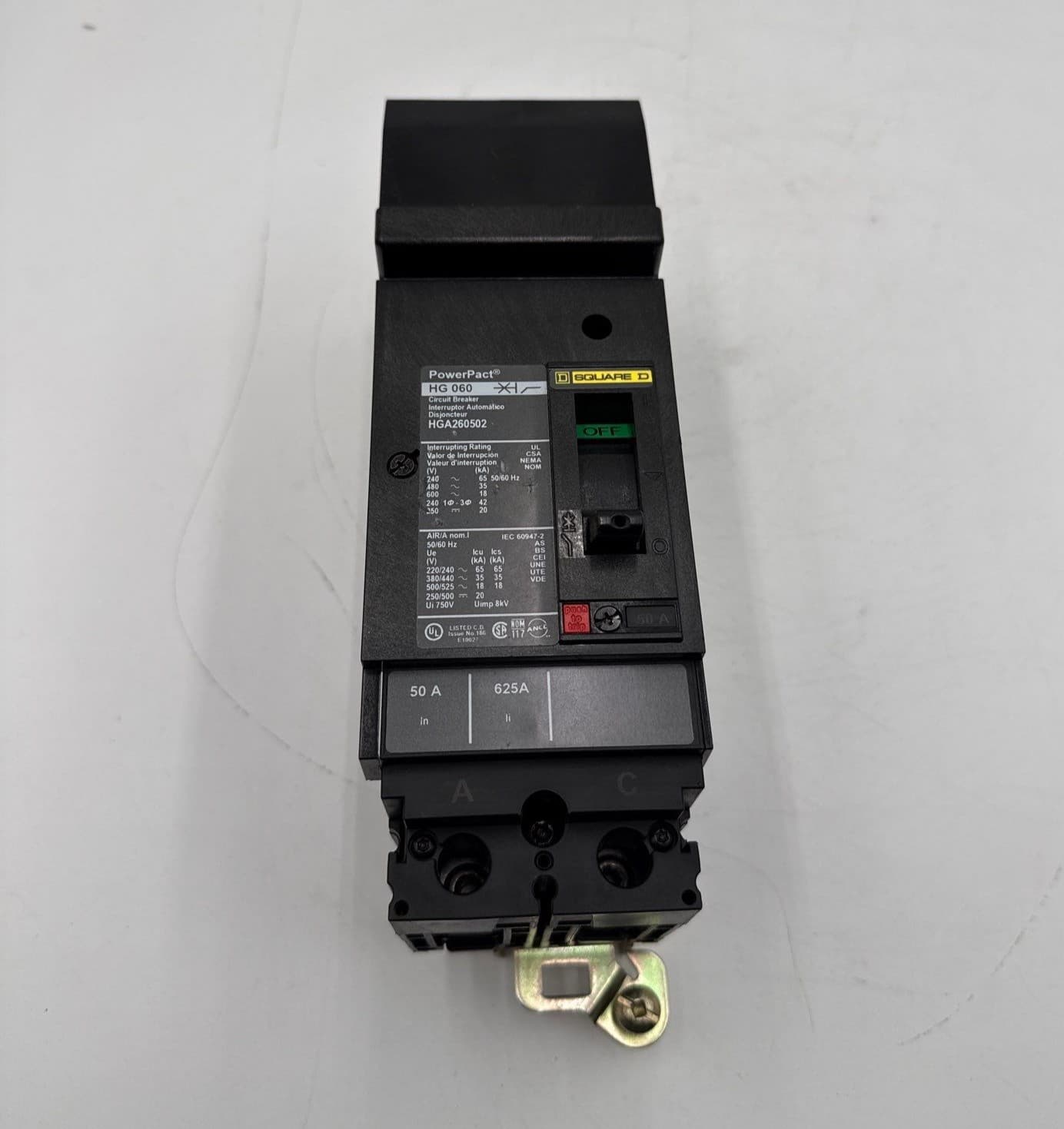 Square D HGA260502 I-Line Circuit Breaker 50A 2P 600V A C Poles 50 Amp