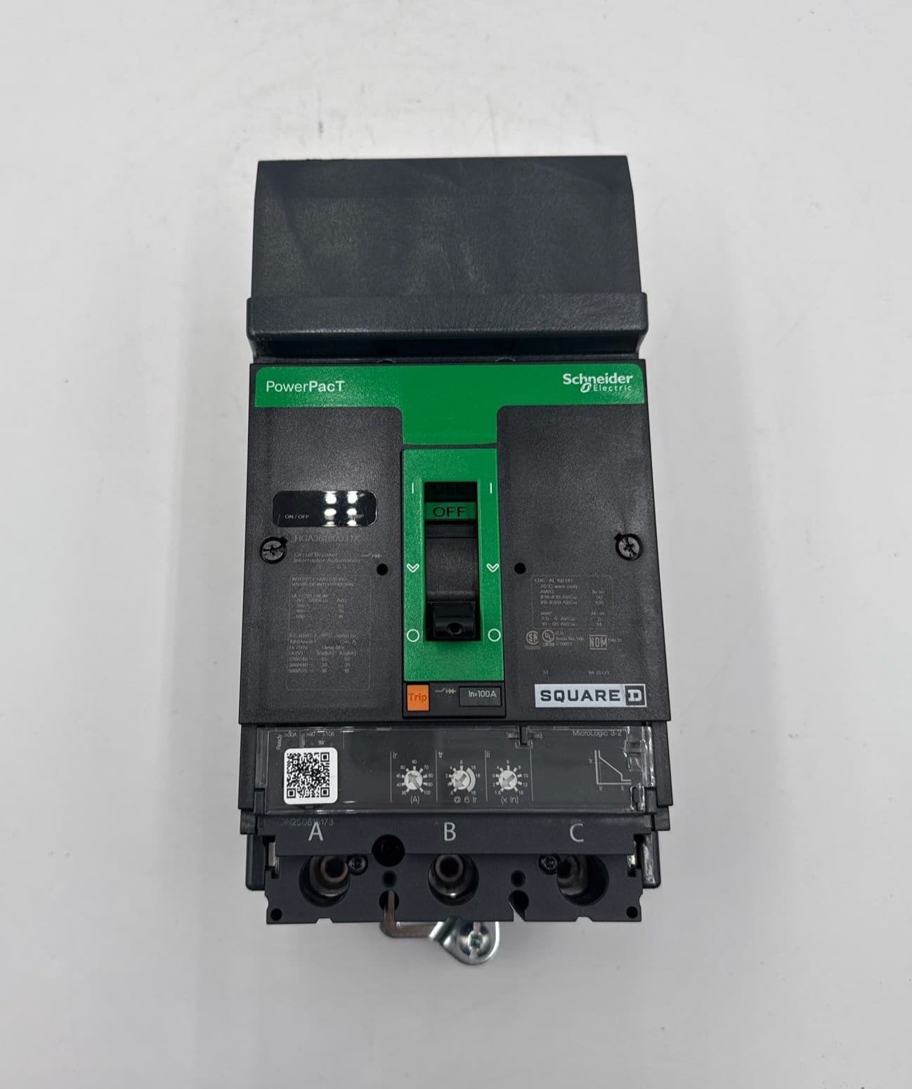 Square D HGA36100U31X I-Line Circuit Breaker 100A 3P 600V HGA PowerPact 100 Amp – image 1