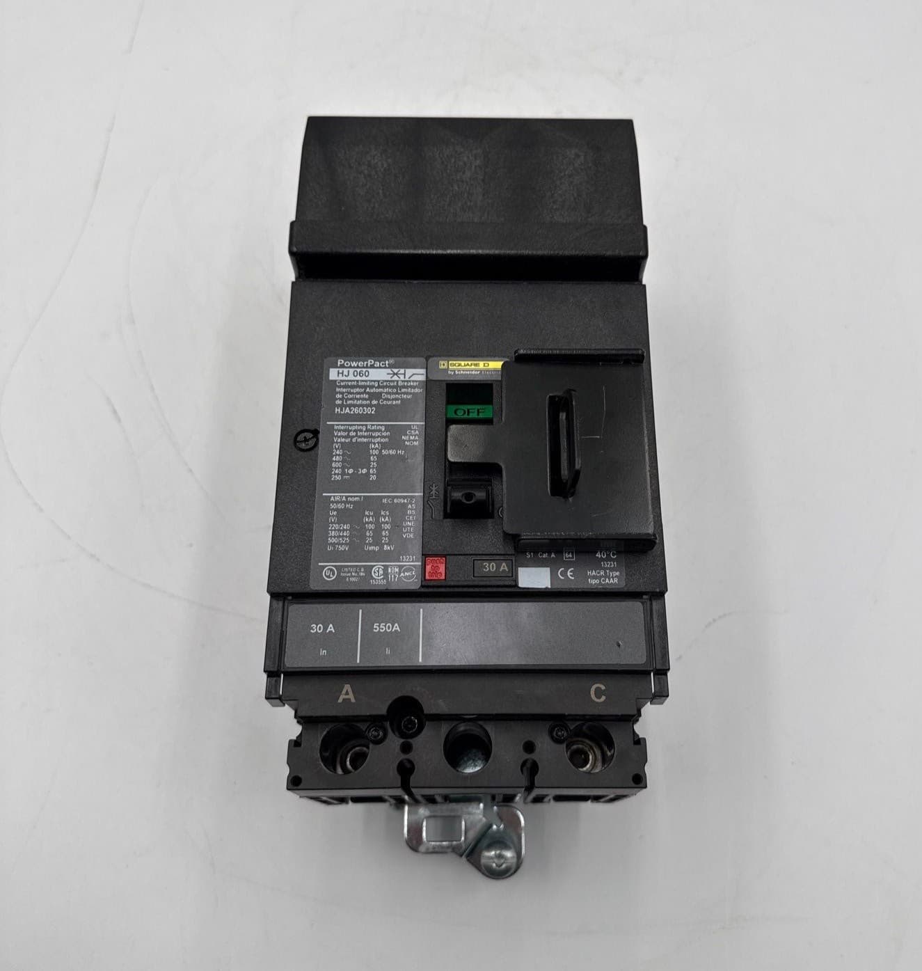 Square D HJA260302 I-Line Circuit Breaker 30A 2P 600V A C Poles 30 Amp 2 Pole – image 1