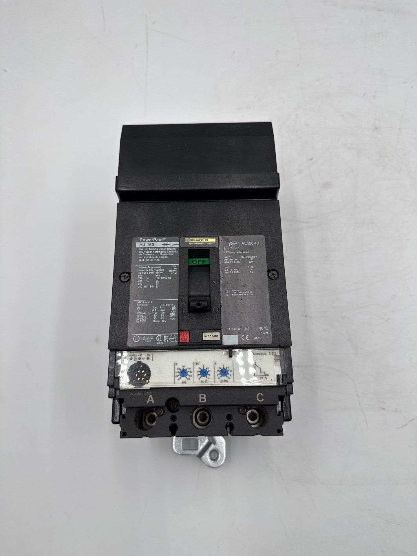 Square D HJA36150U33X I-Line Circuit Breaker 150A 3P 600V HJA 150 Amp 3 Pole – image 1