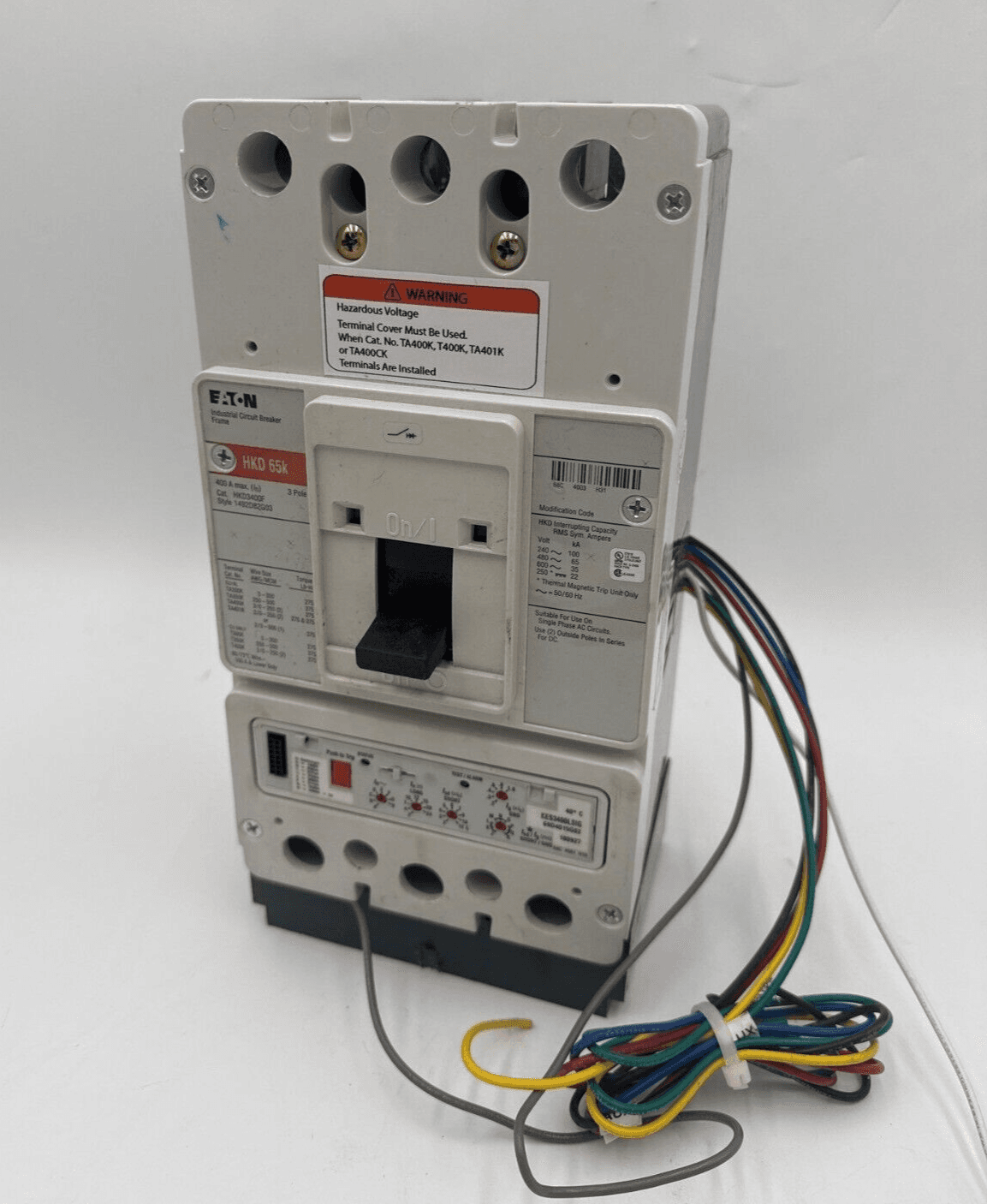 Eaton HKD3400 Circuit Breaker 400A 3P 600V HKD 65k Trip Unit KES3400LSIG – image 1