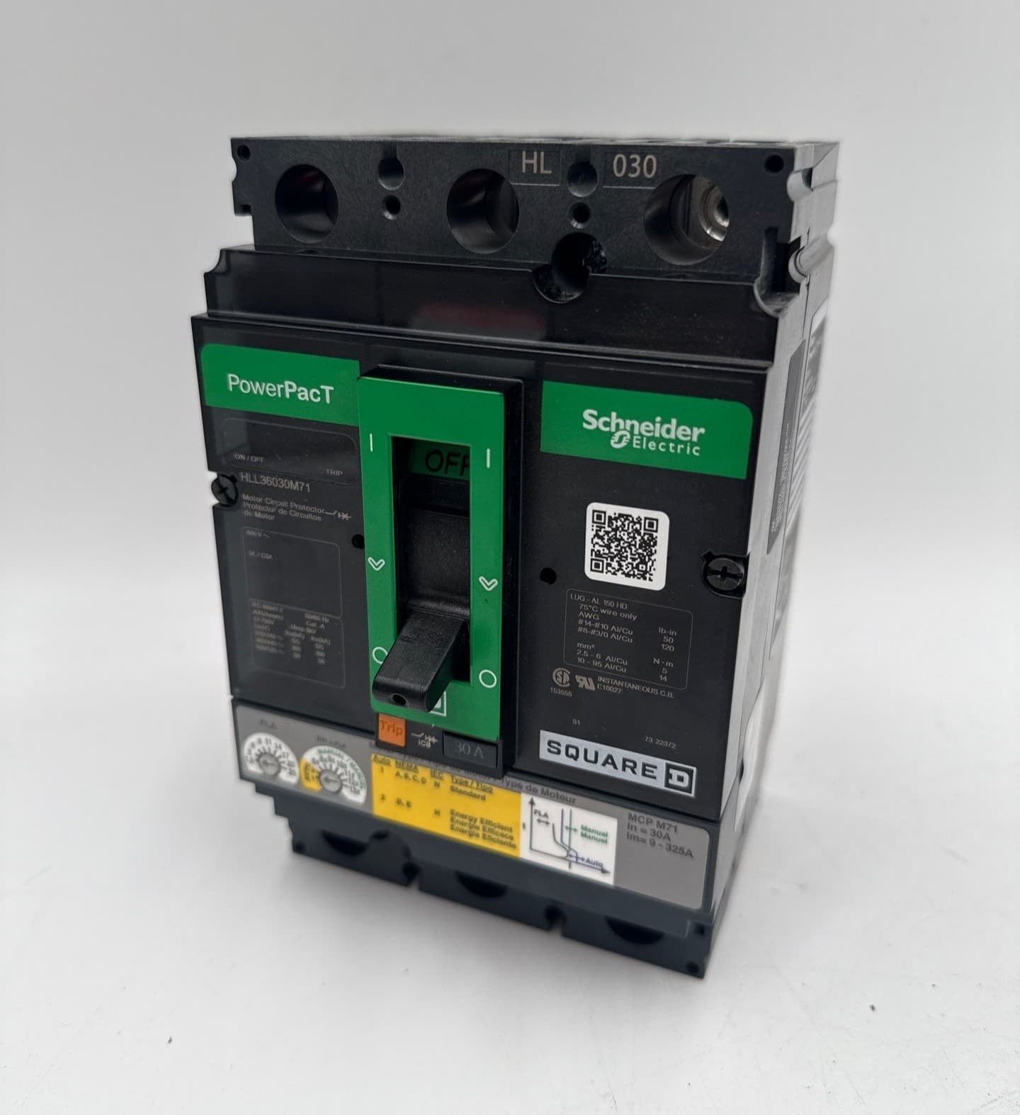 Square D HLL36030M71 Circuit Breaker 30A 3P 600V HLL 30 Amp 3 Pole Powerpact – image 1