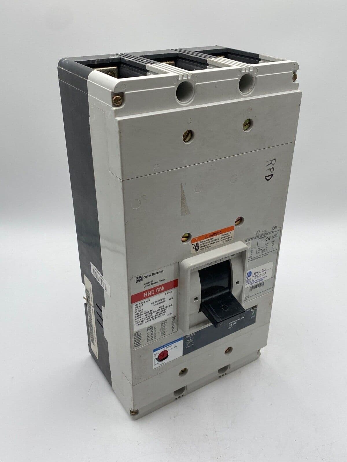 Eaton HND3800T33W Circuit Breaker 800A 3P 600V 3PH HND Bolt On – image 1