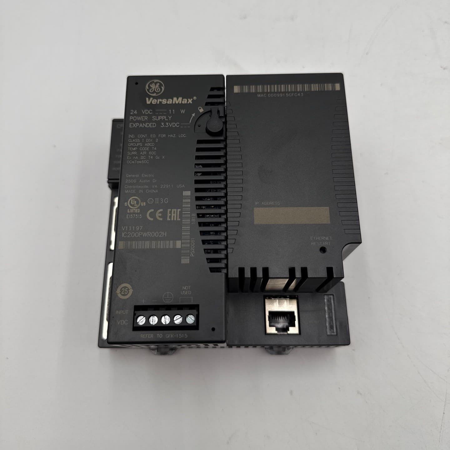 GE IC200CPUE05-LT VersaMax CPU Module With IC200PWR002H Power Supply 24VDC – image 1