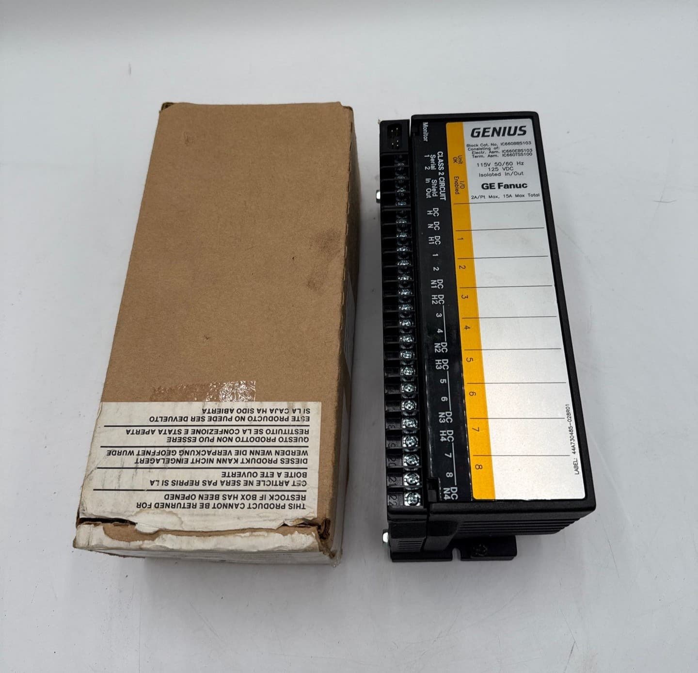 GE Fanuc IC660BBS103L Genius ISOL W/O FS SW Block Cat 115V I/O Module – image 1