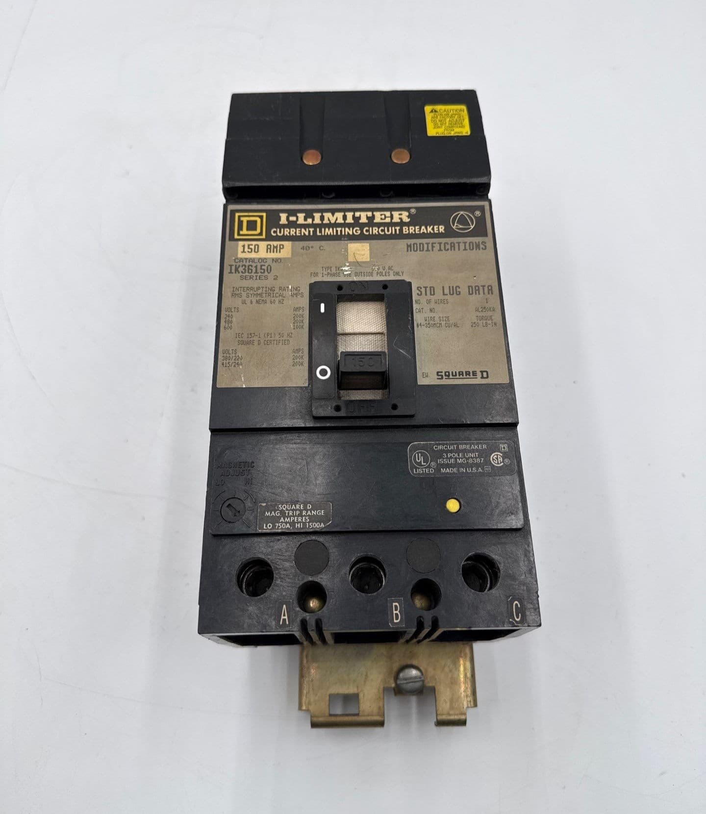 Square D IK36150 I-Line Circuit Breaker 150A 3P 600V I-Limiter 150 Amp 3 Pole – image 1