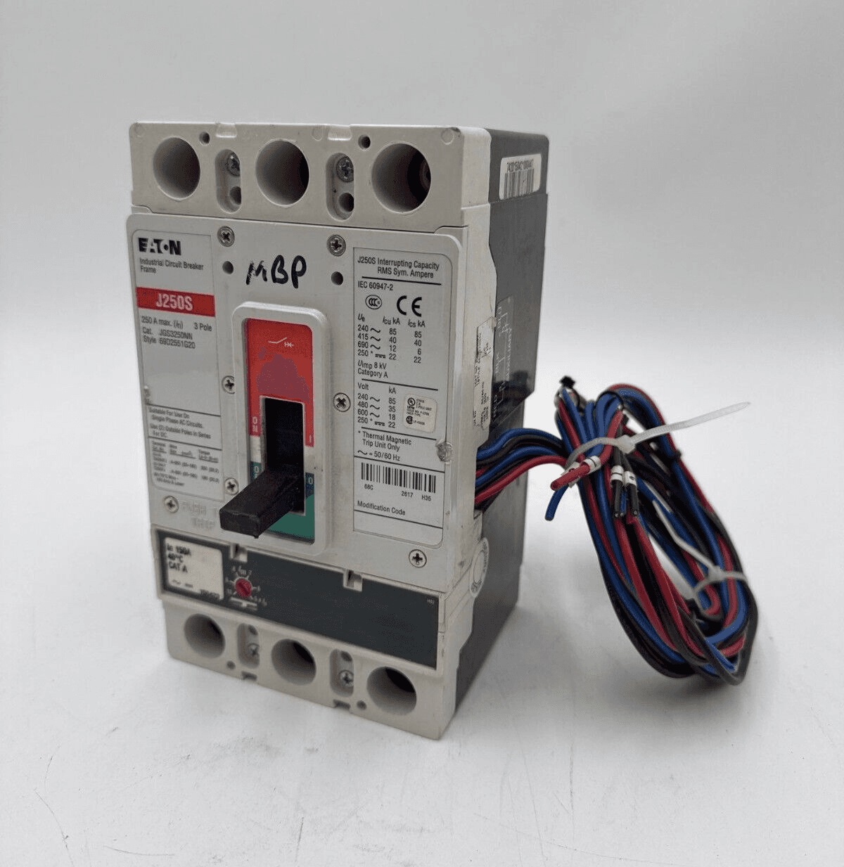 Eaton JGS3250NN Circuit Breaker 250A Max 3P 600V J250S 150 Amp Trip 150A – image 1
