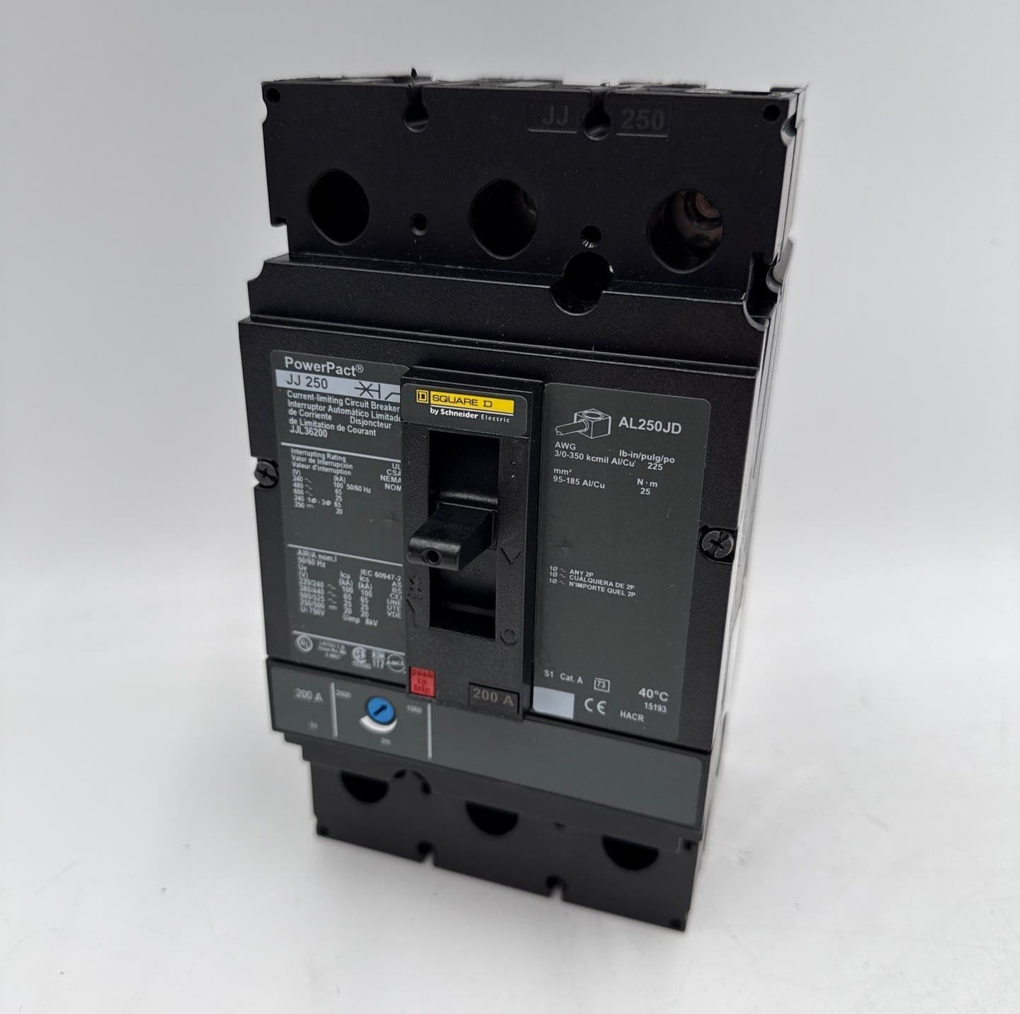 Square D JJL36200 Circuit Breaker 200A 3P 600V JJL 200 Amp 3 Pole